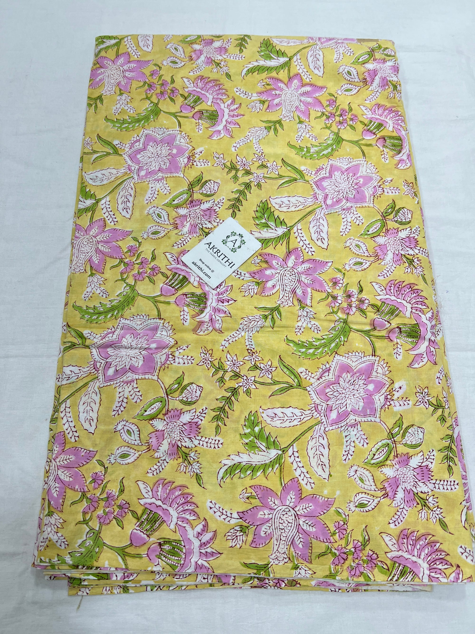 Hand block Printed pure cotton fabric