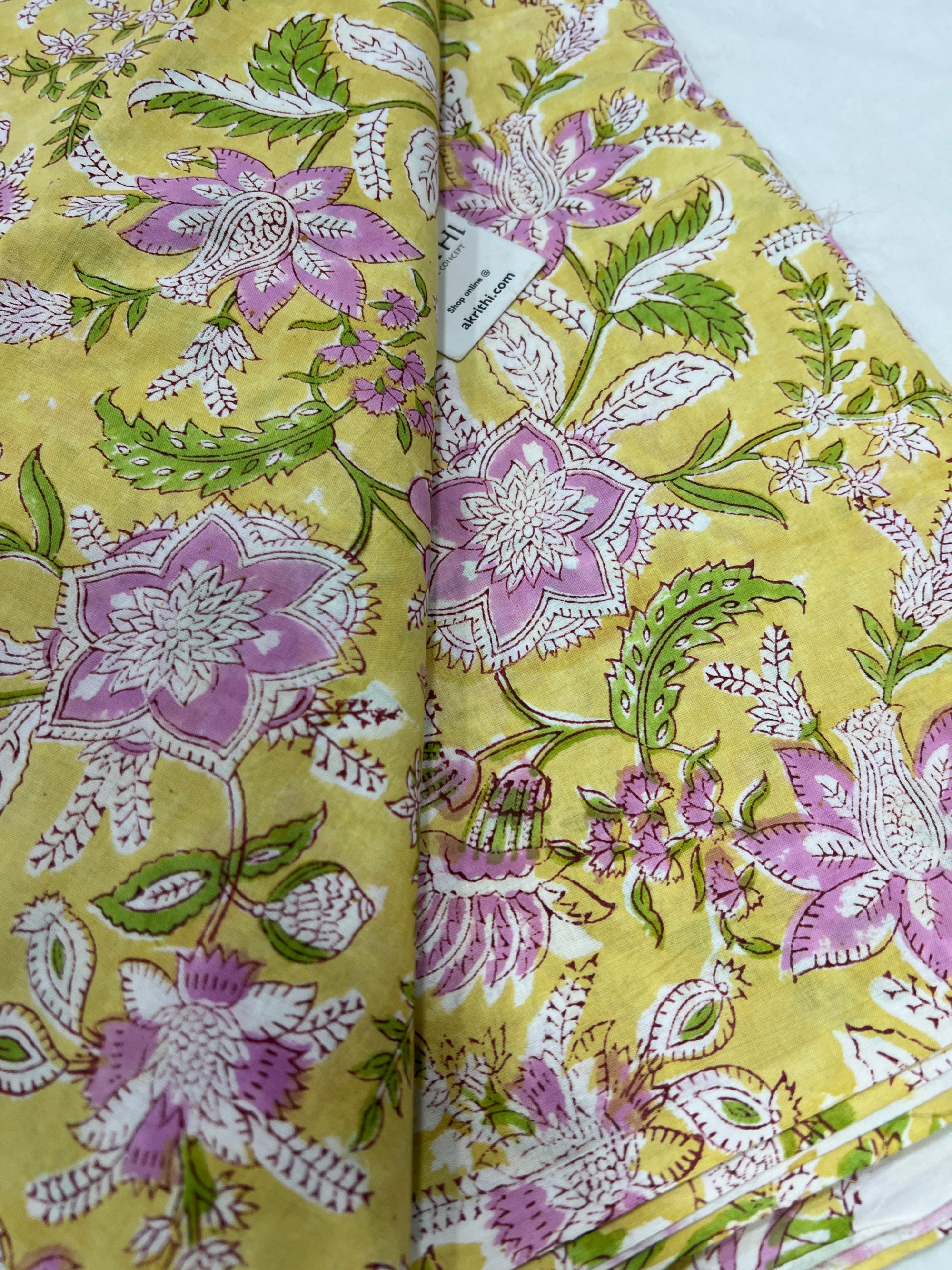 Hand block Printed pure cotton fabric