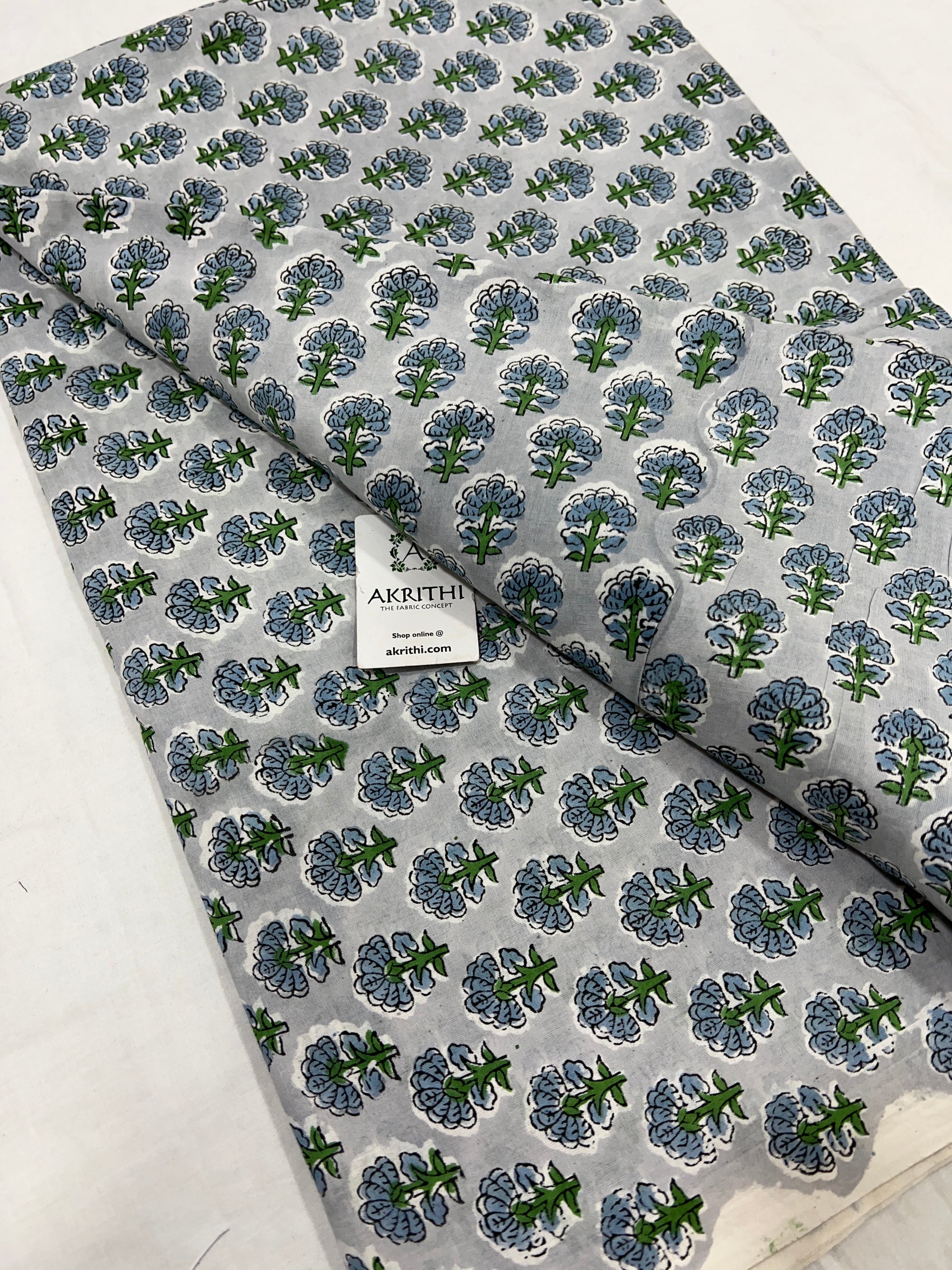 Hand block Printed pure cotton fabric