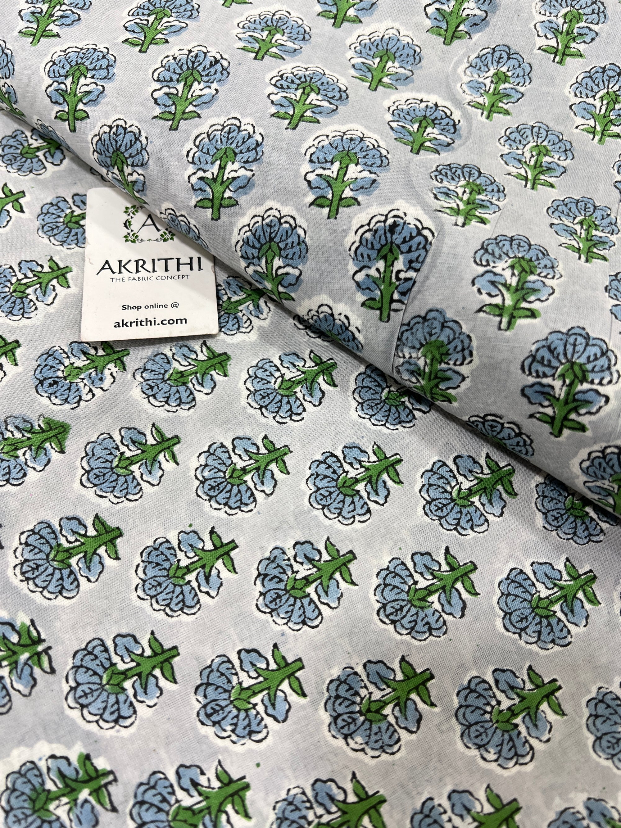 Hand block Printed pure cotton fabric
