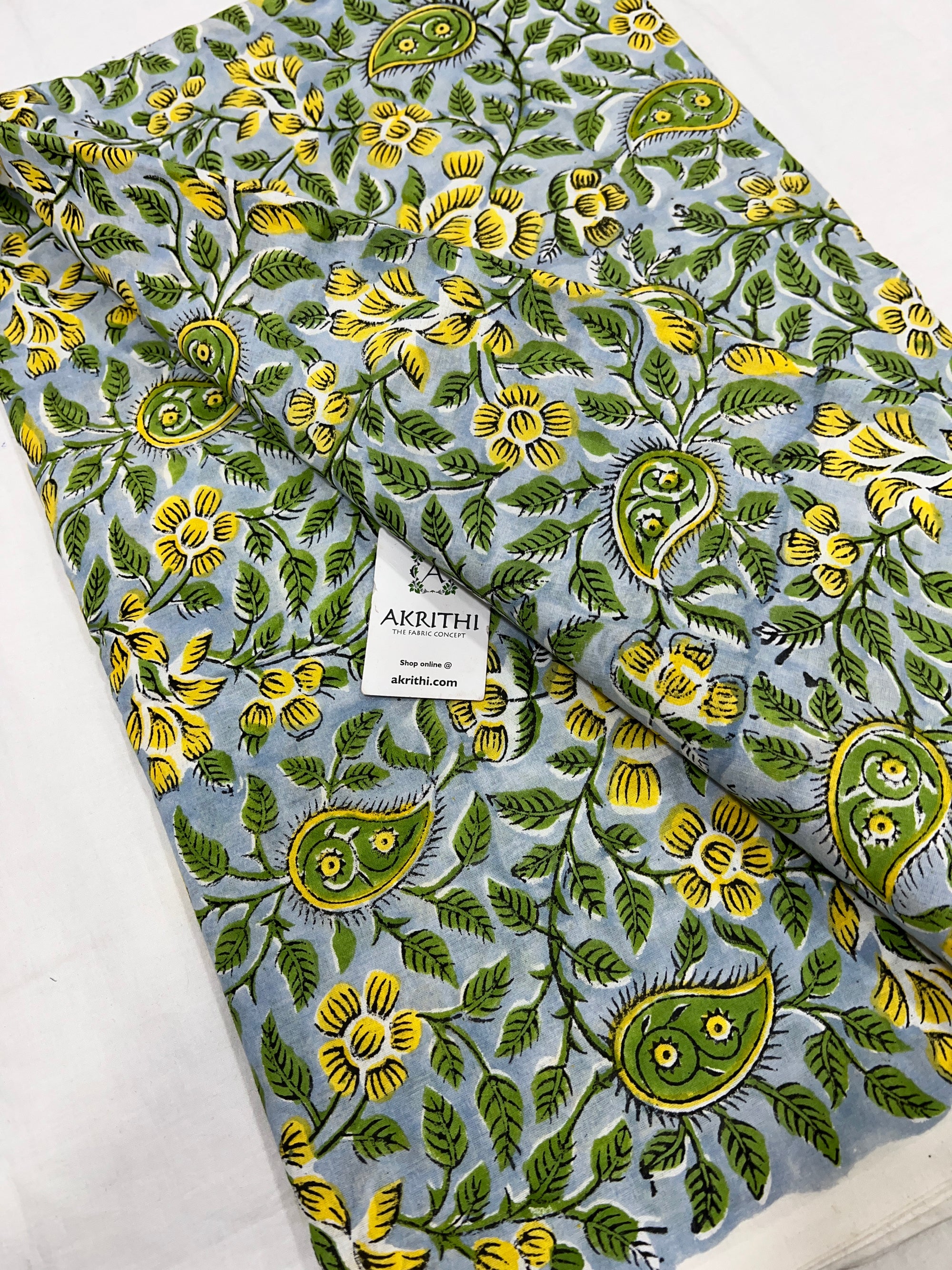 Hand block Printed pure cotton fabric