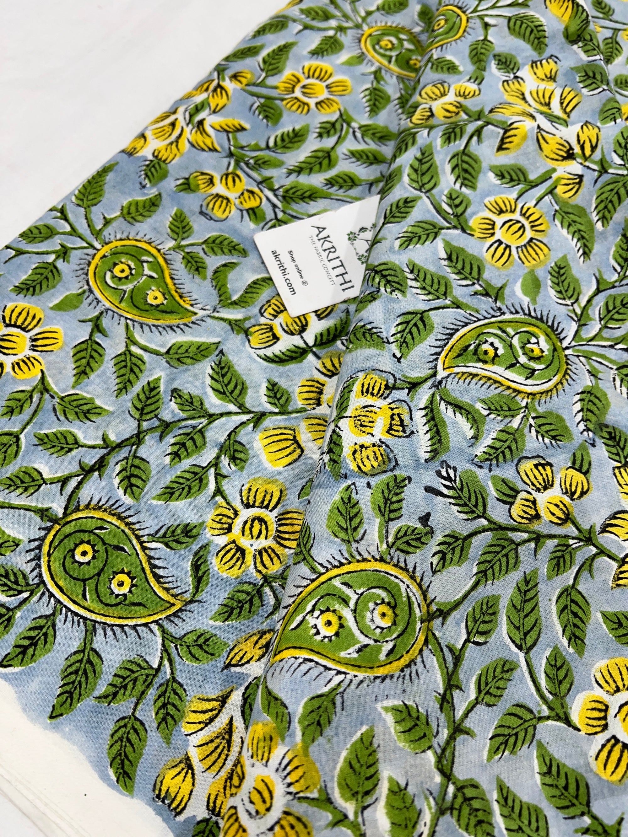 Hand block Printed pure cotton fabric