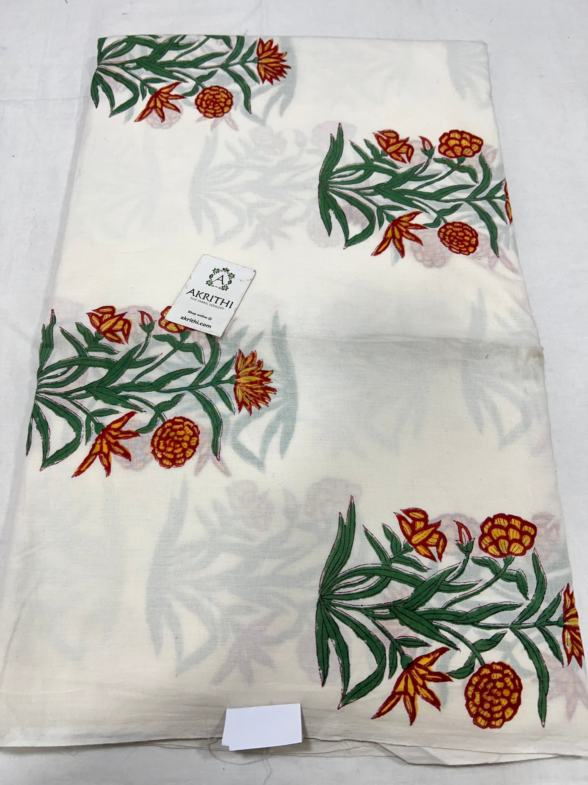 Hand block Printed pure cotton fabric