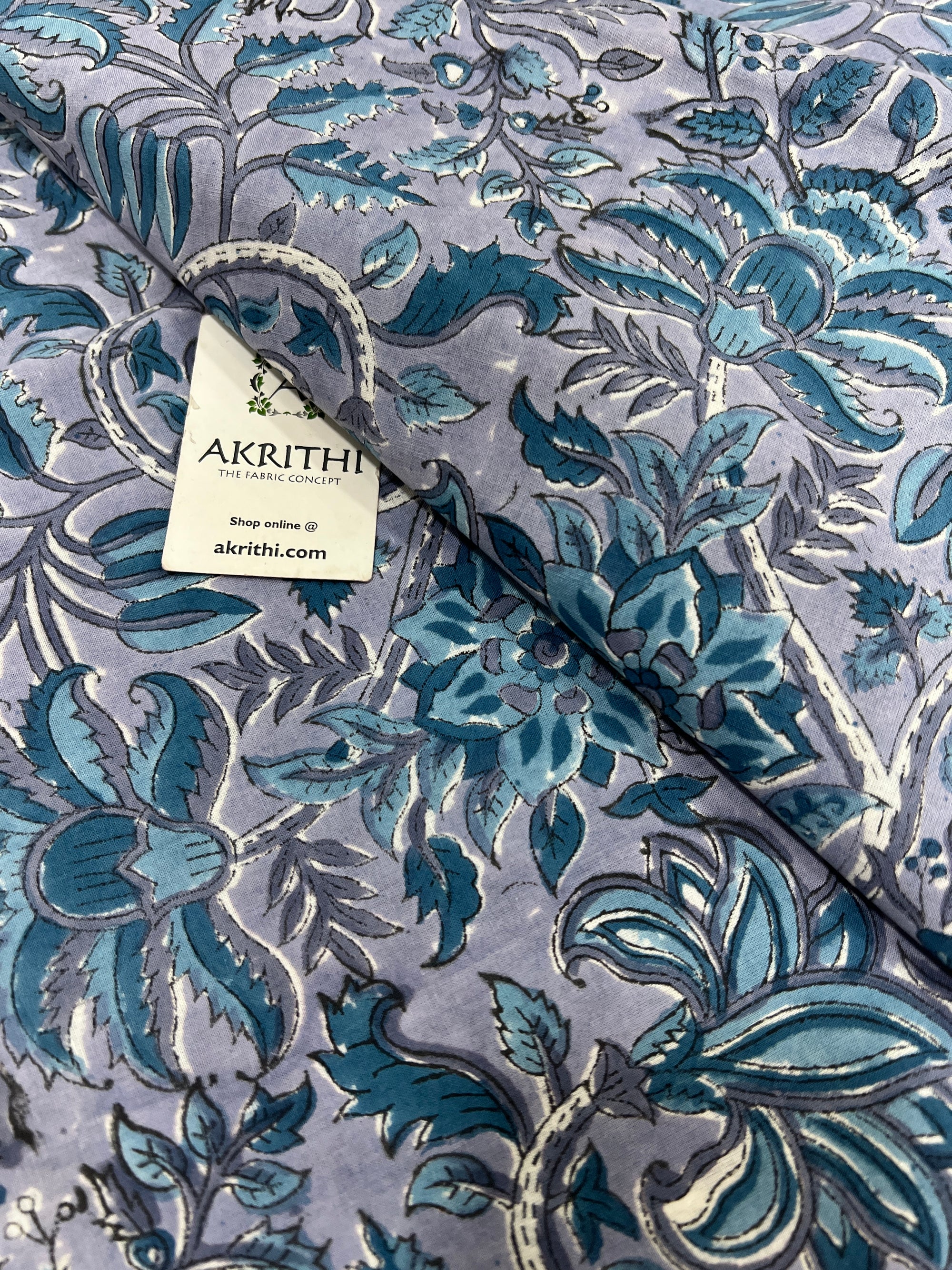 Hand block Printed pure cotton fabric
