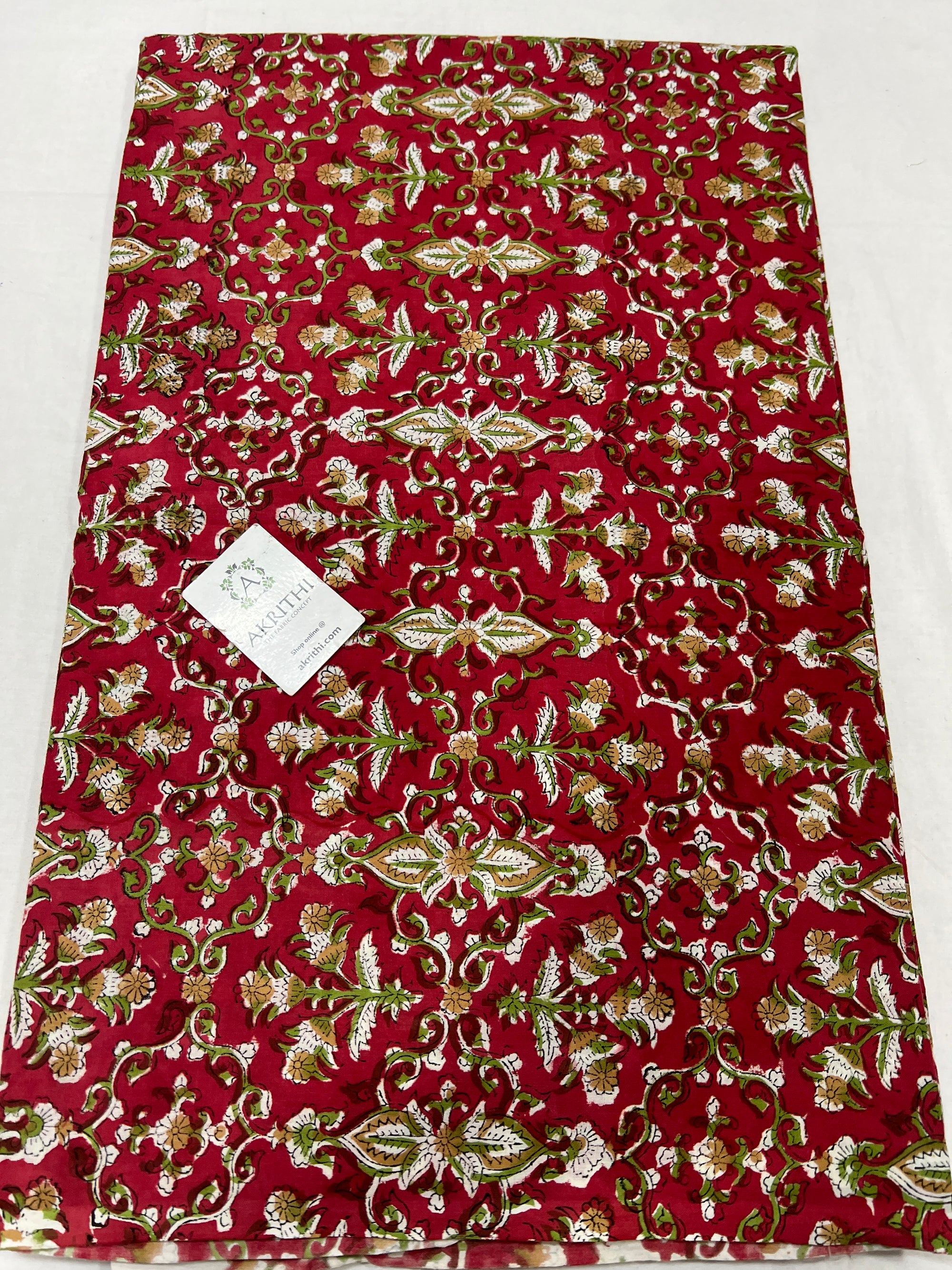 Hand block Printed pure cotton fabric