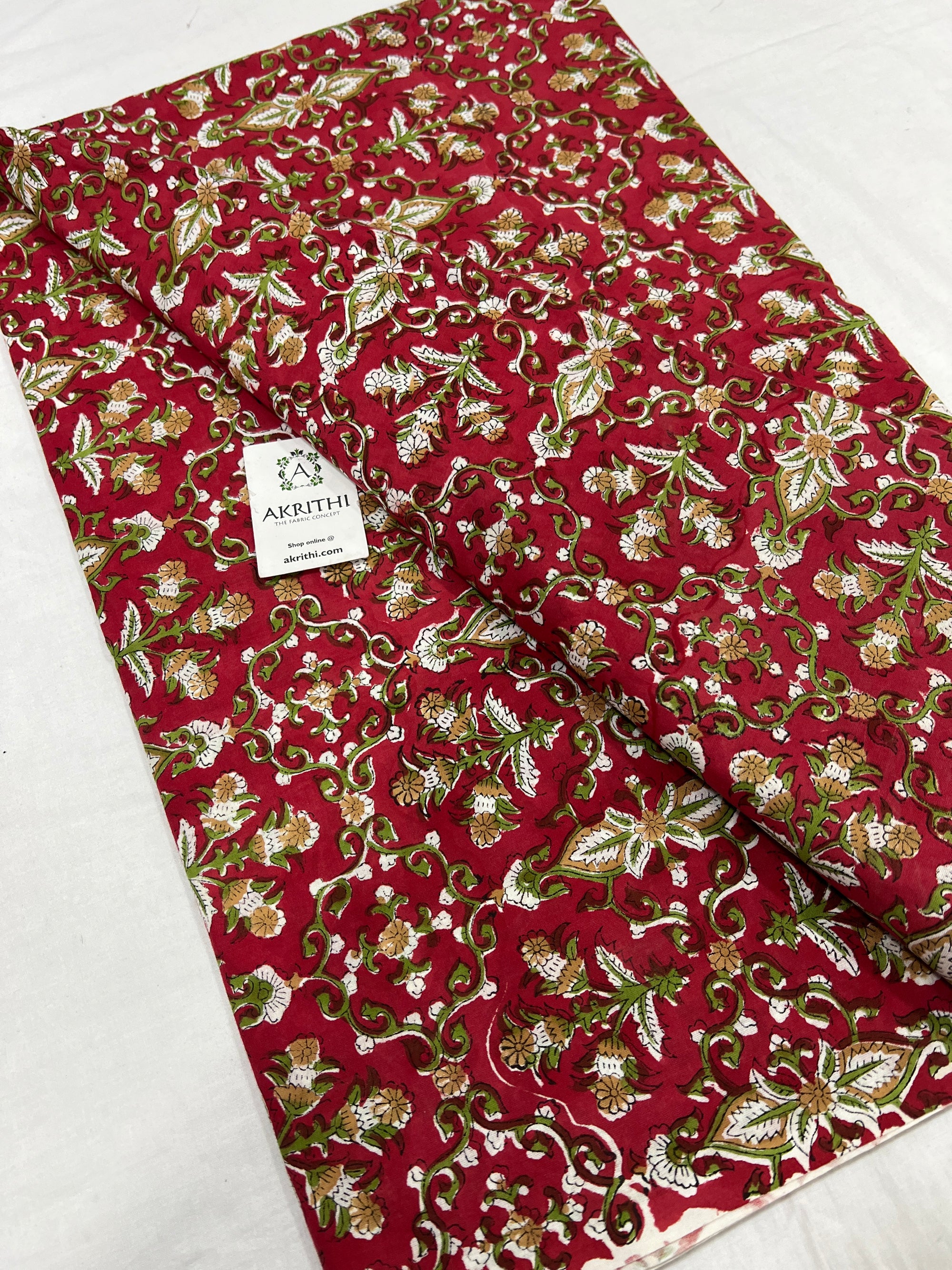 Hand block Printed pure cotton fabric