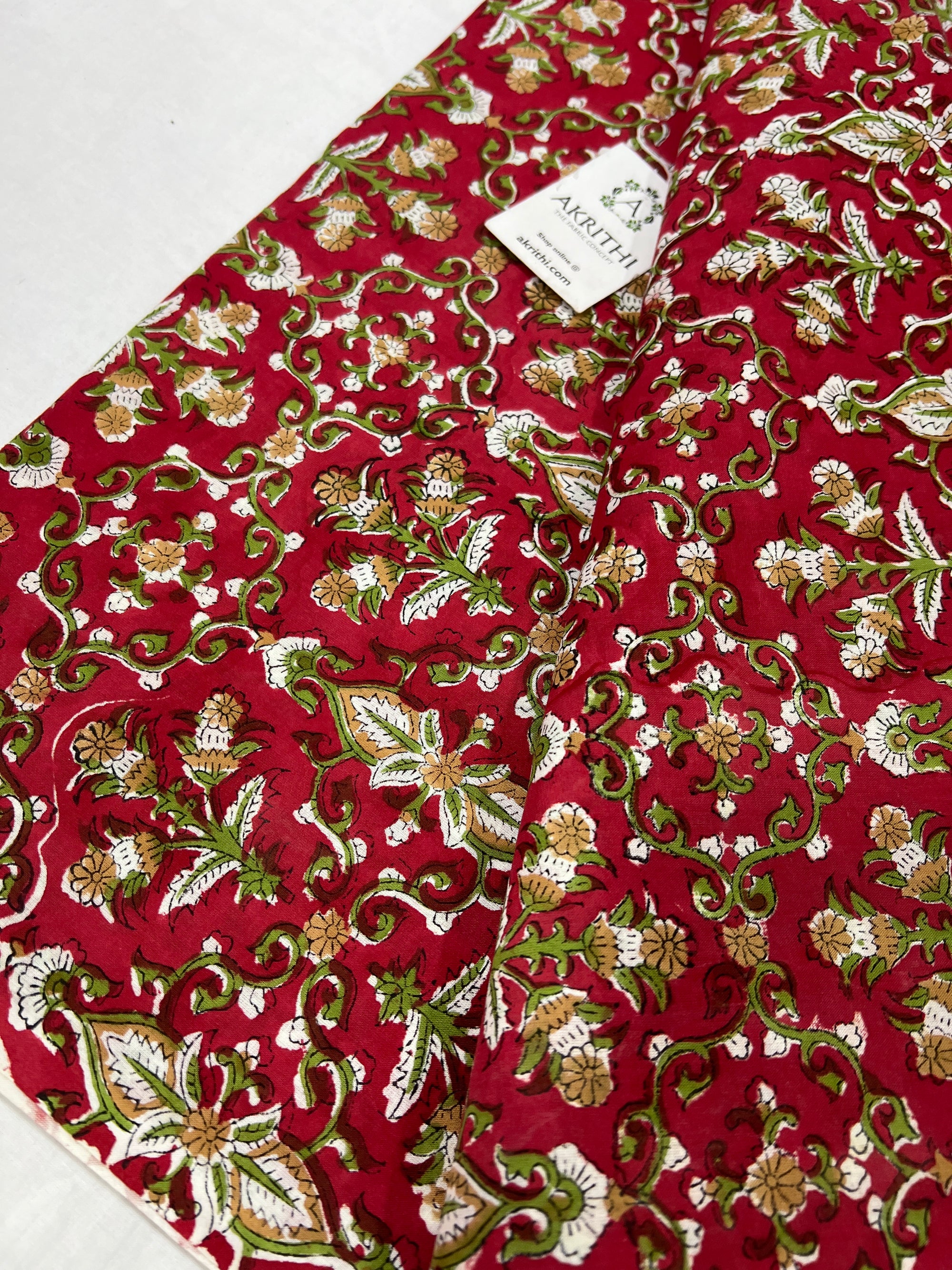 Hand block Printed pure cotton fabric