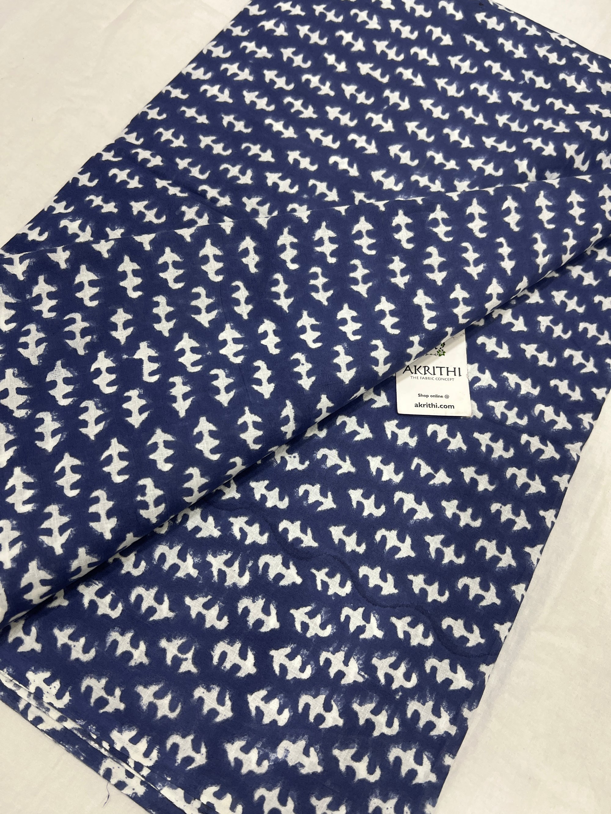 Hand block Printed pure cotton fabric