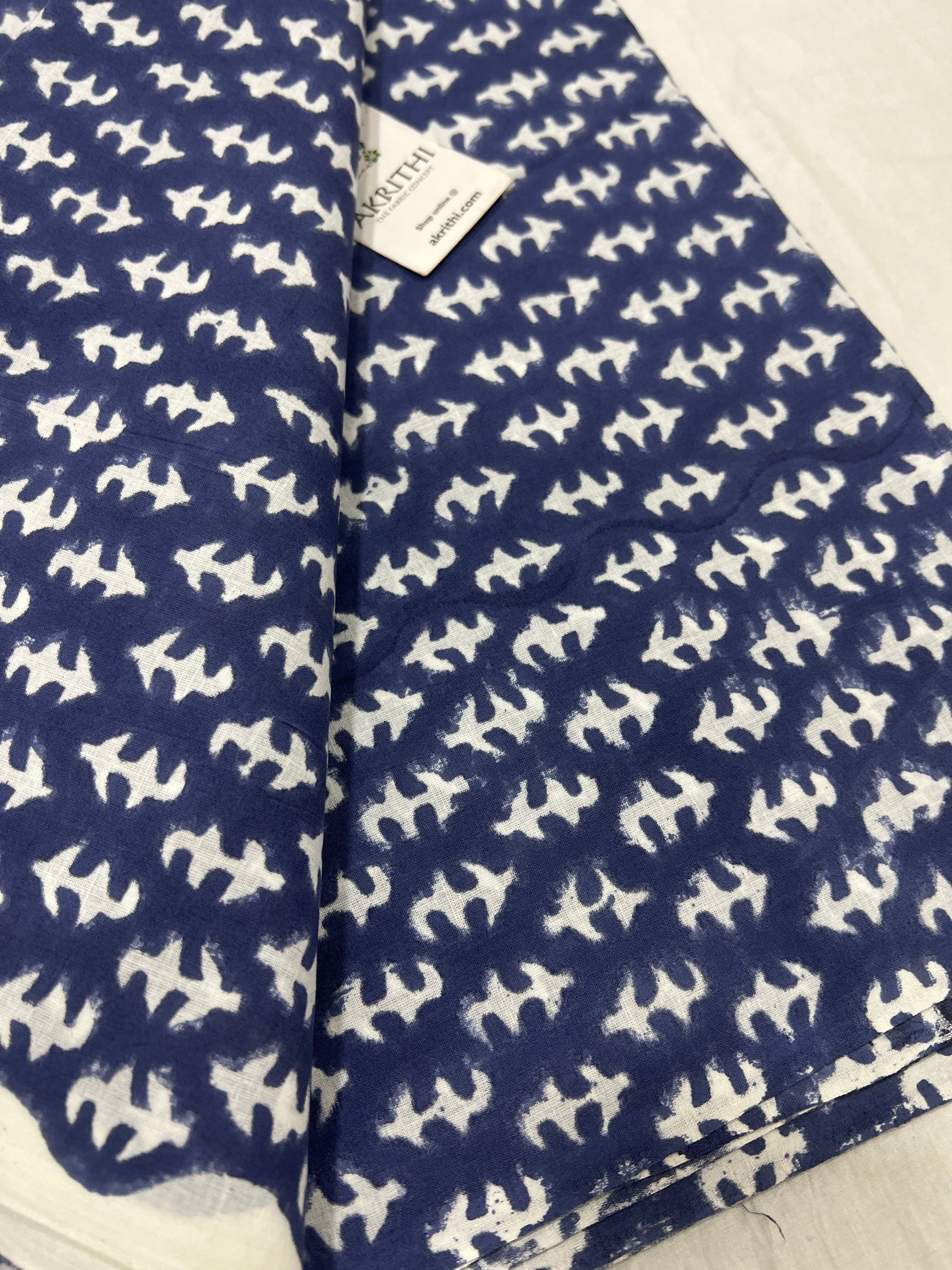 Hand block Printed pure cotton fabric