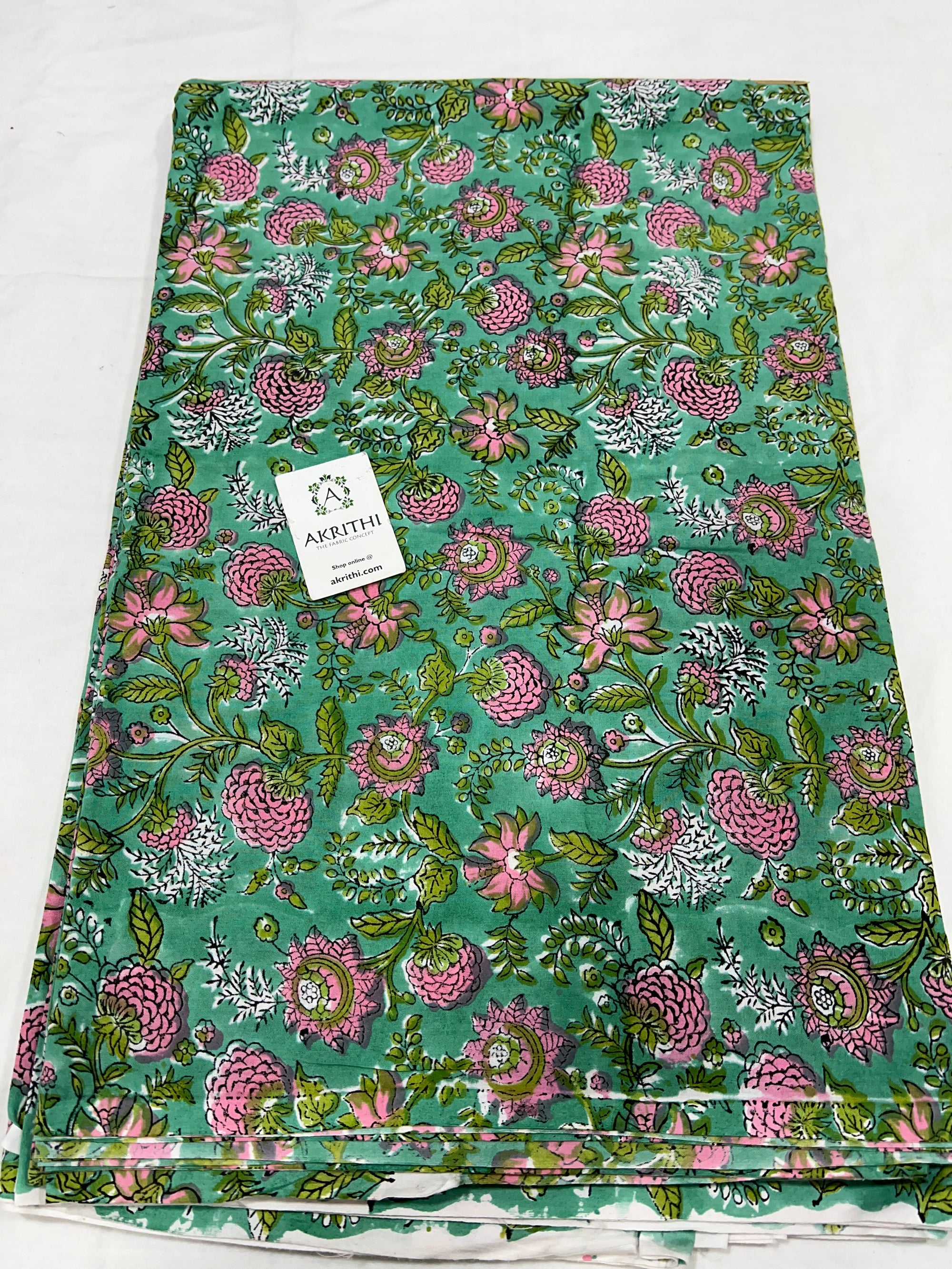 Hand block Printed pure cotton fabric