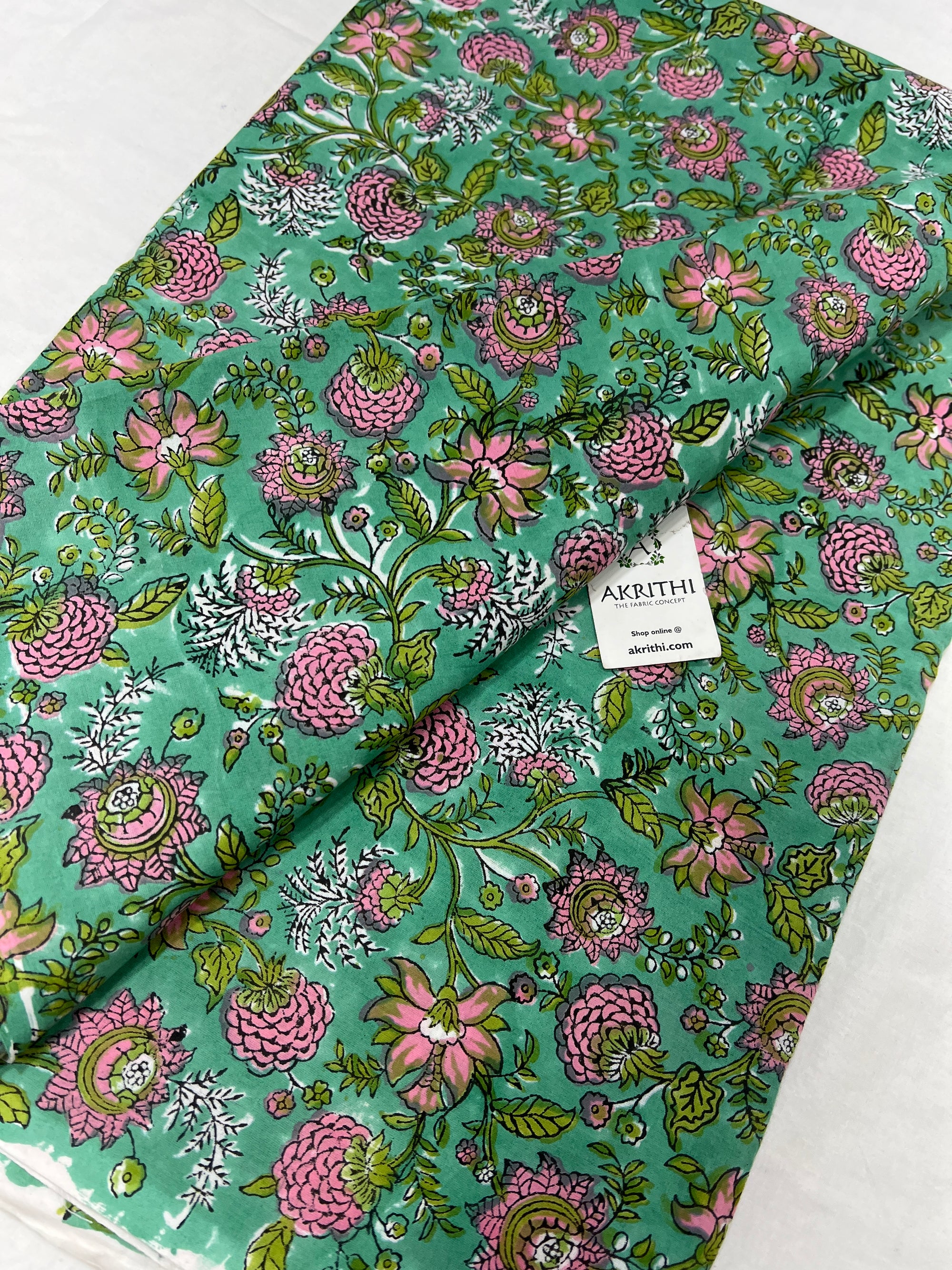 Hand block Printed pure cotton fabric