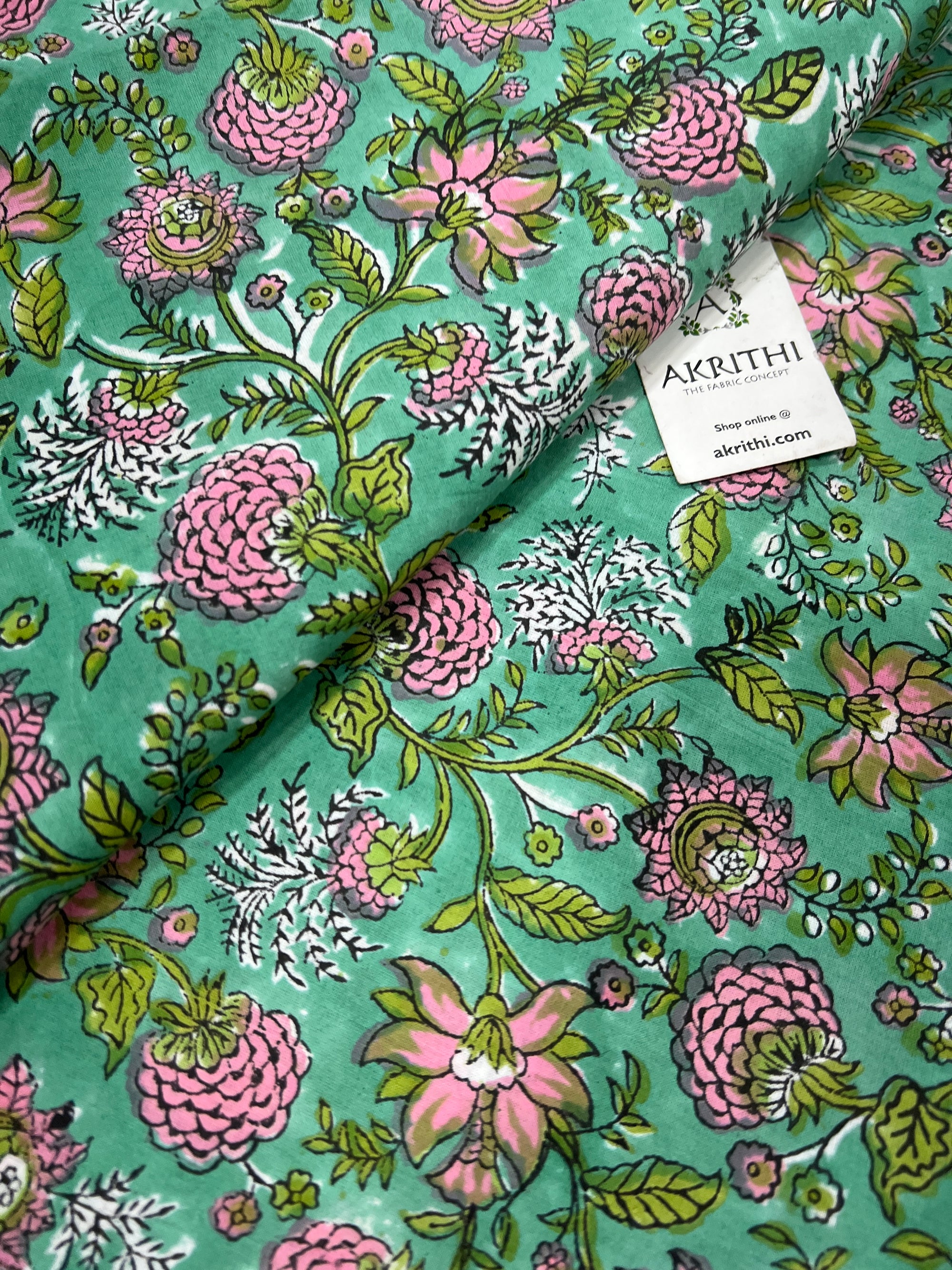 Hand block Printed pure cotton fabric