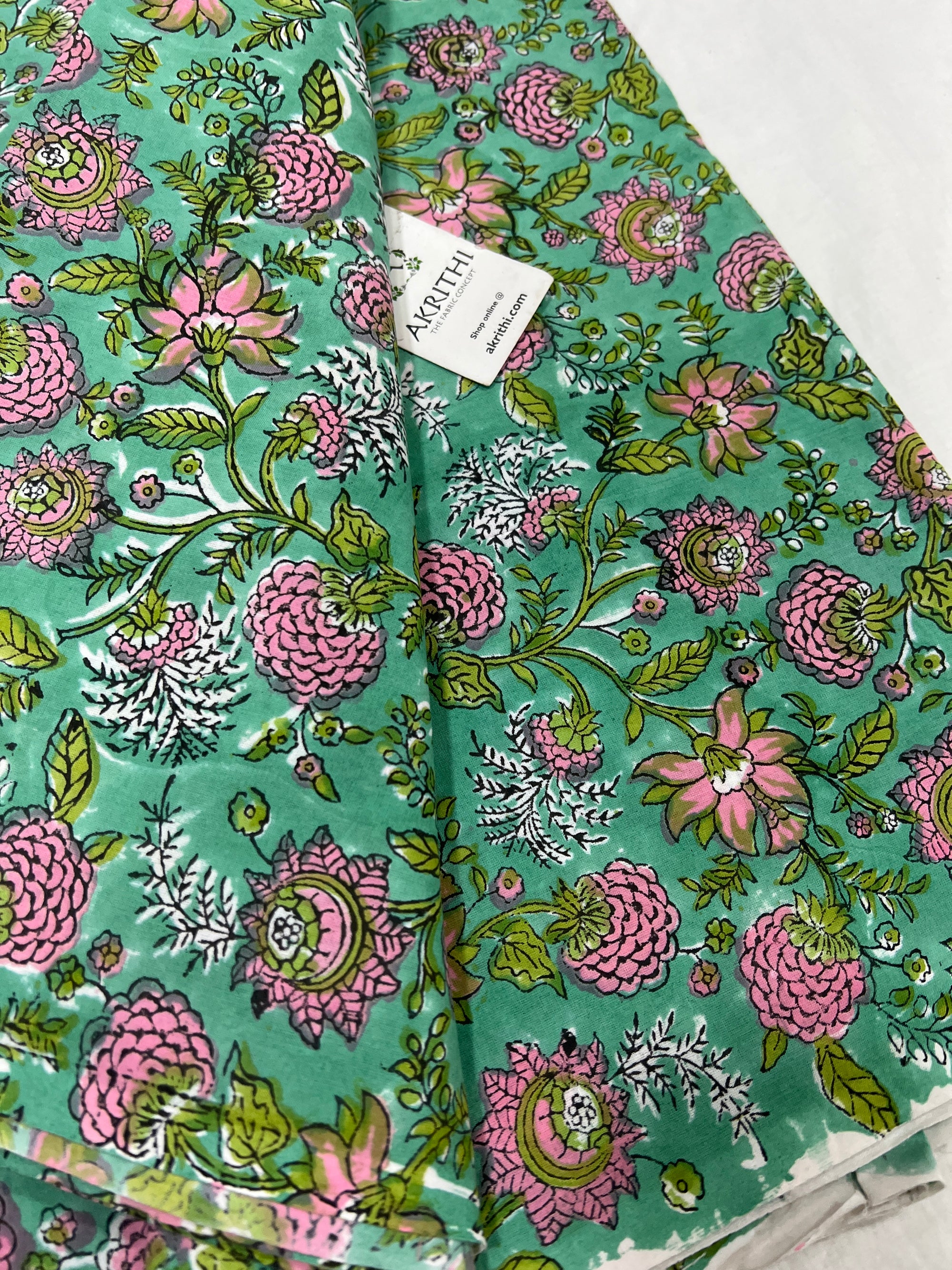 Hand block Printed pure cotton fabric