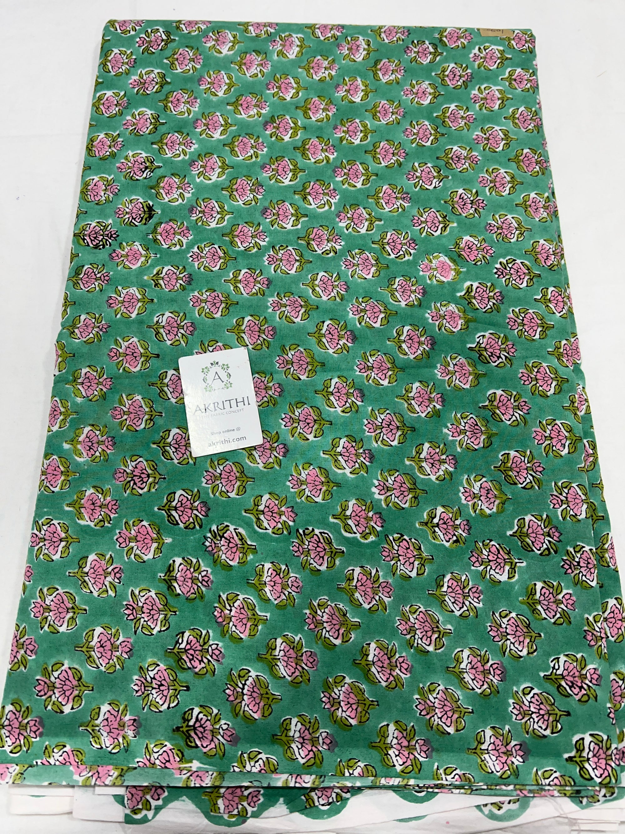 Hand block Printed pure cotton fabric