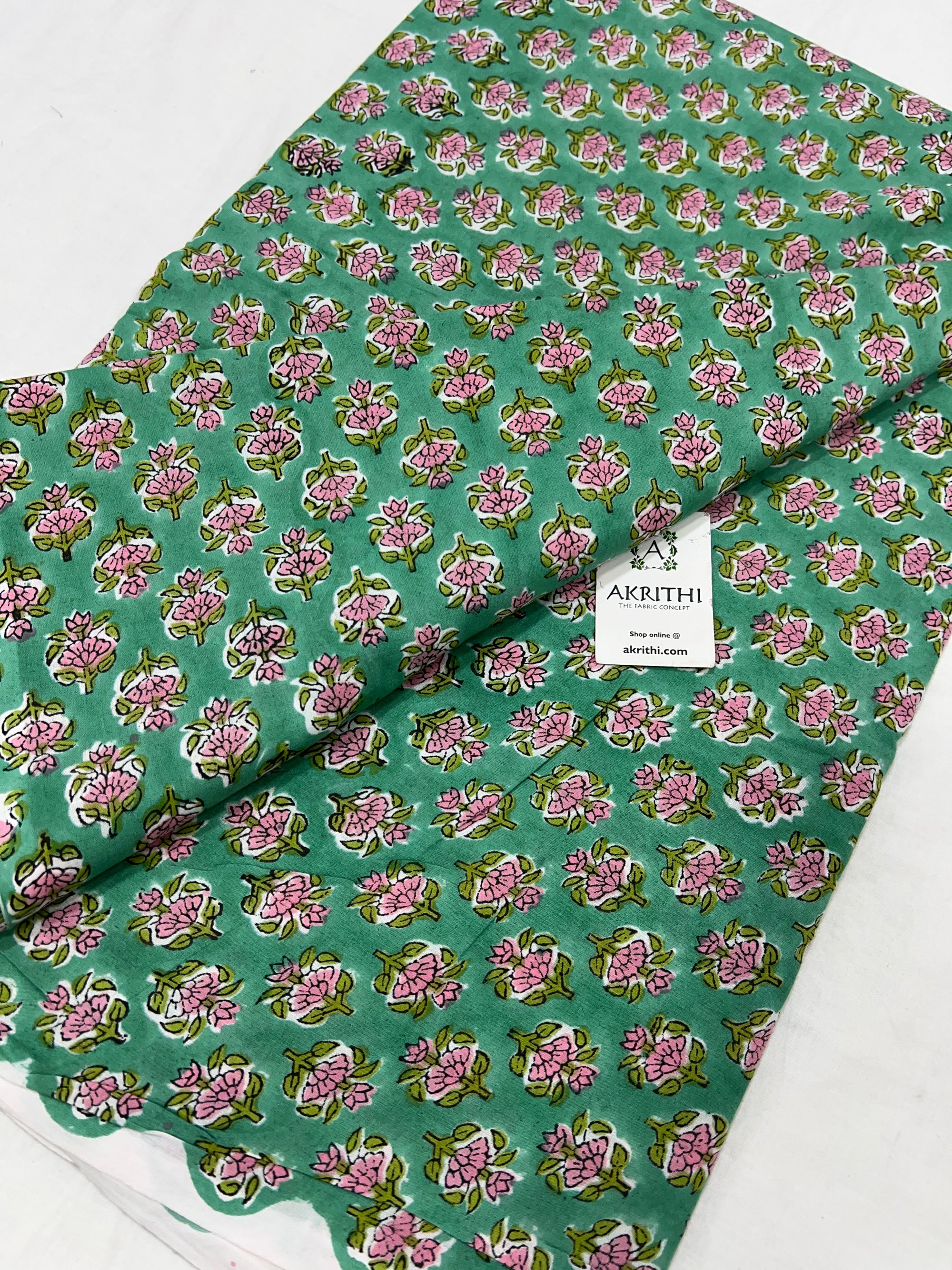 Hand block Printed pure cotton fabric