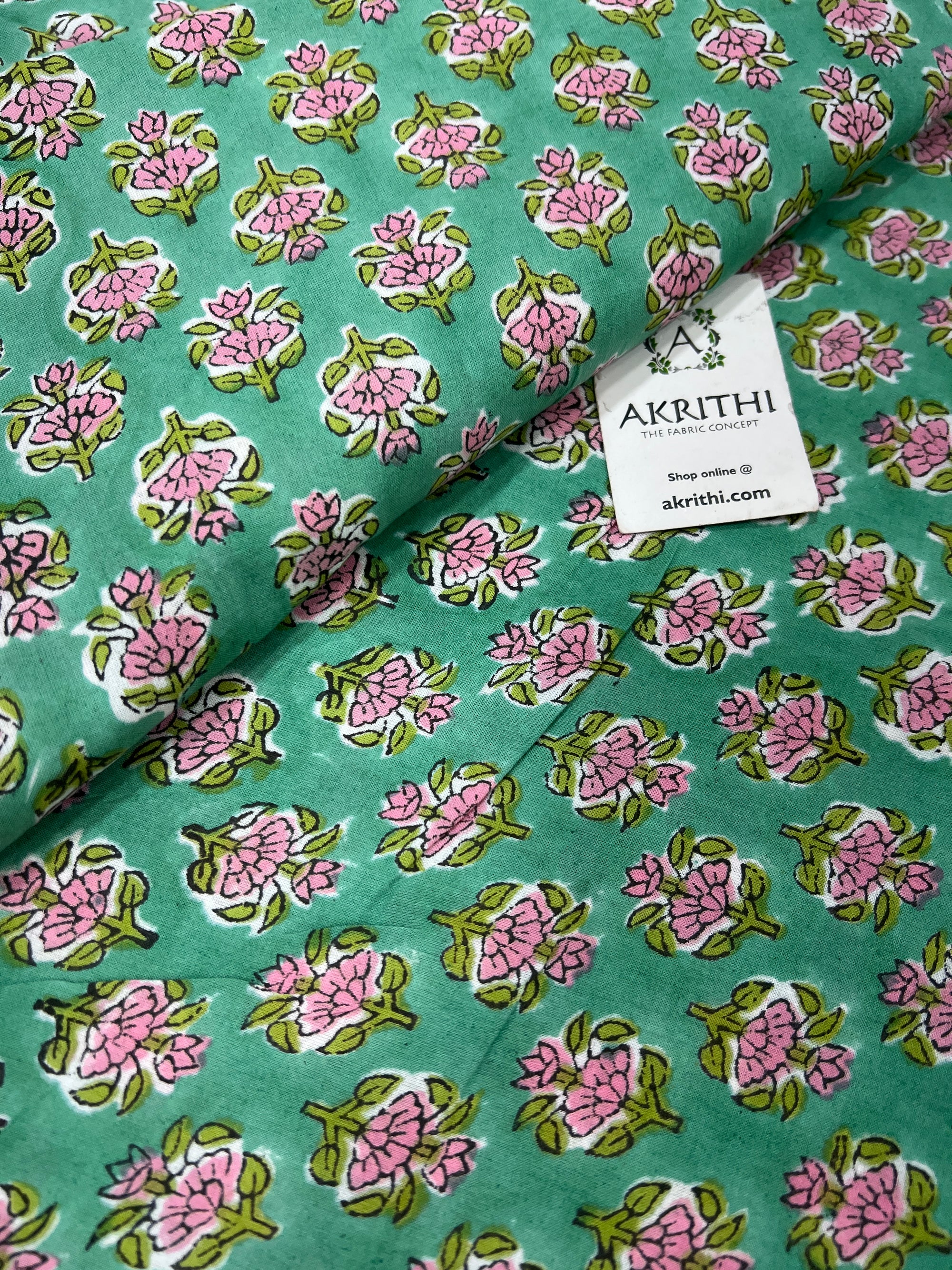 Hand block Printed pure cotton fabric