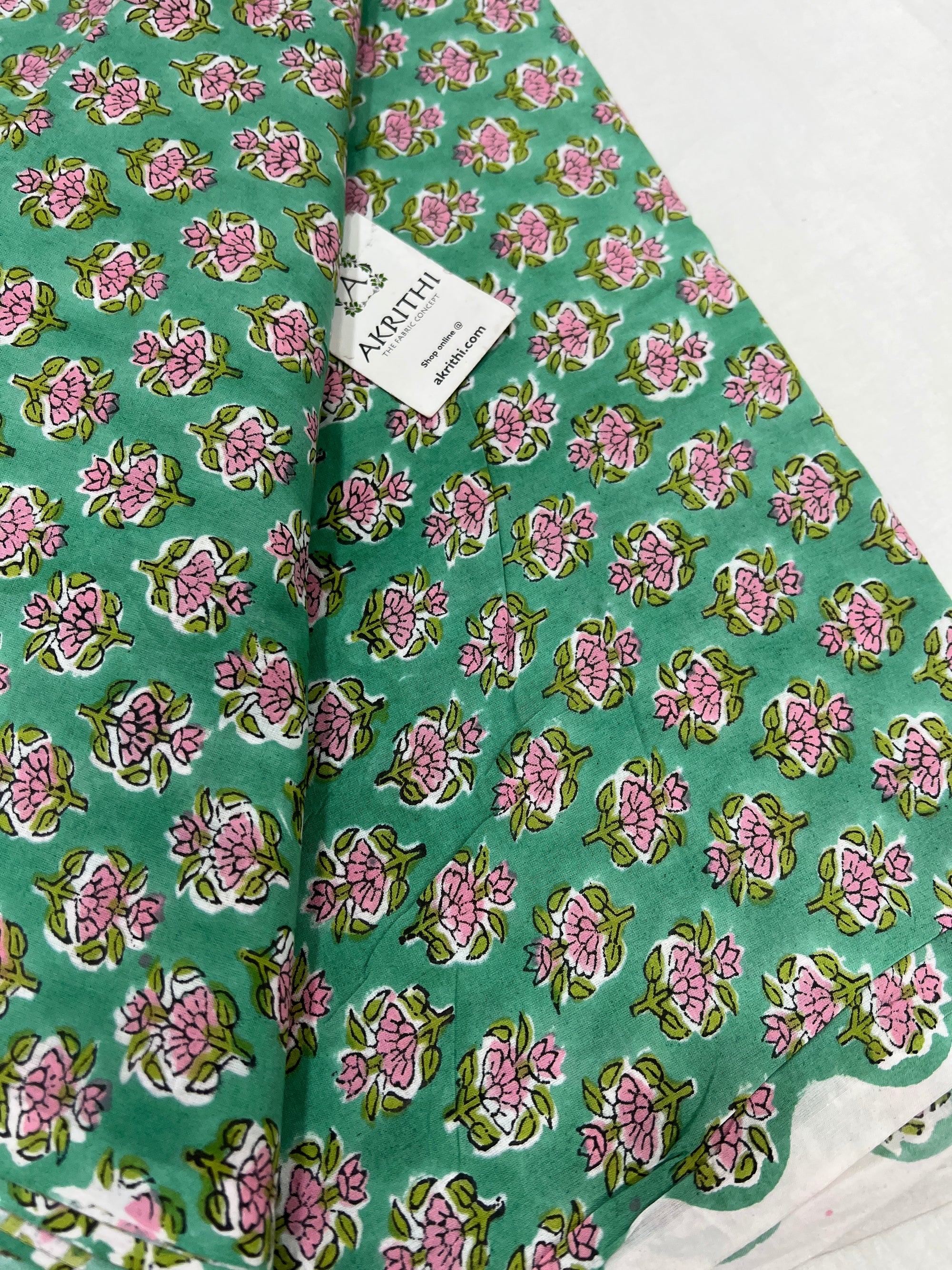 Hand block Printed pure cotton fabric