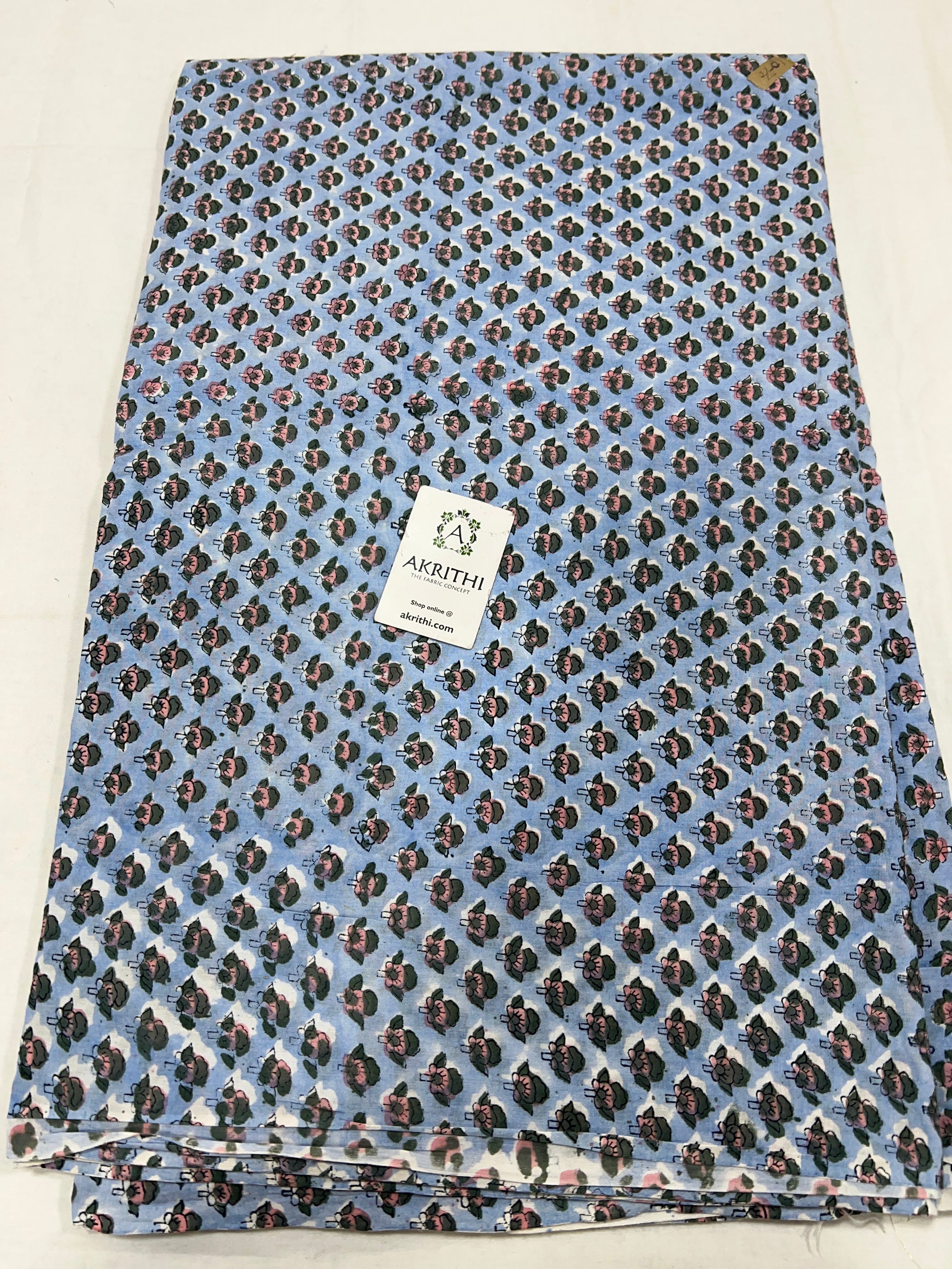 Hand block Printed pure cotton fabric