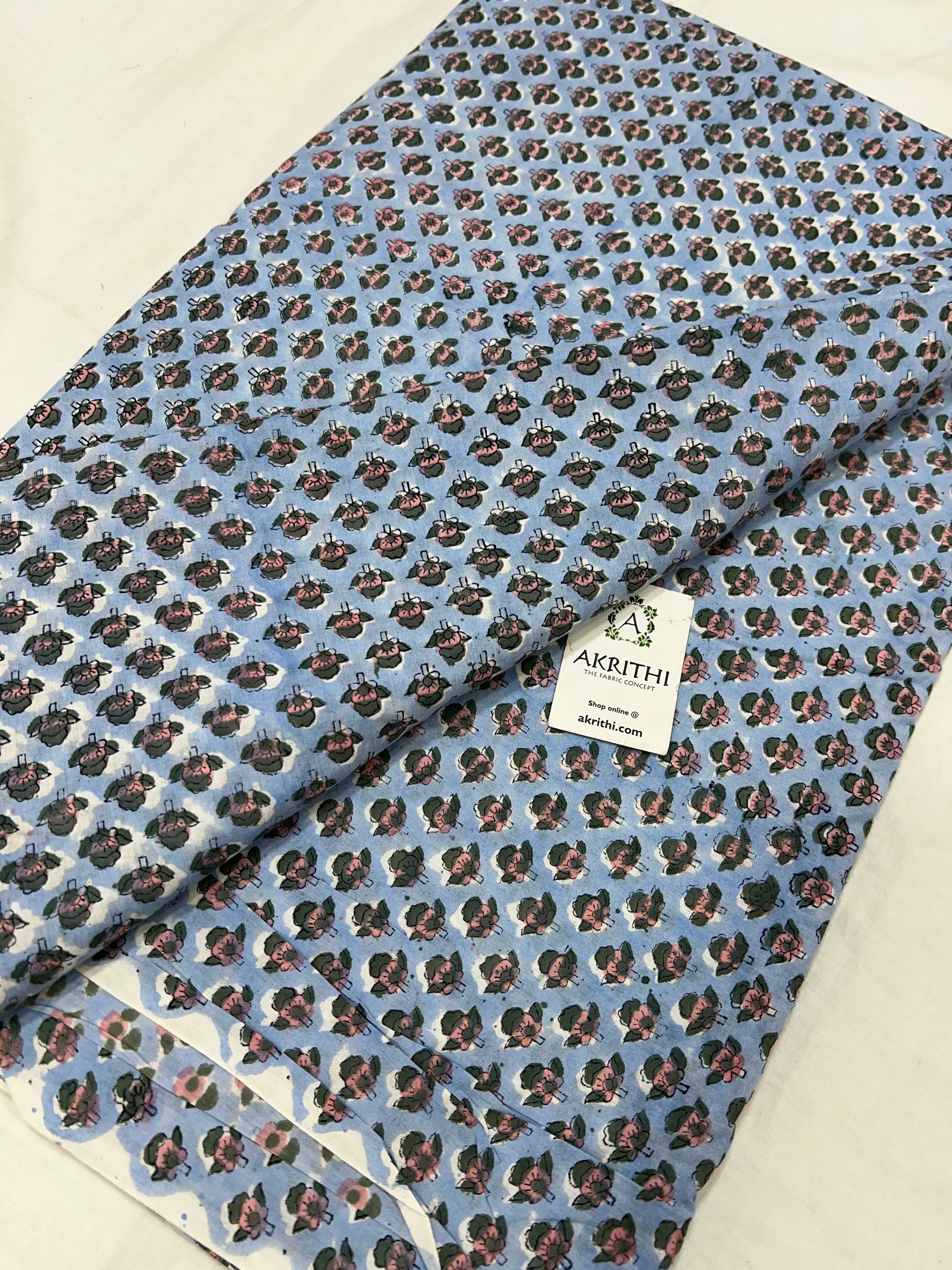 Hand block Printed pure cotton fabric