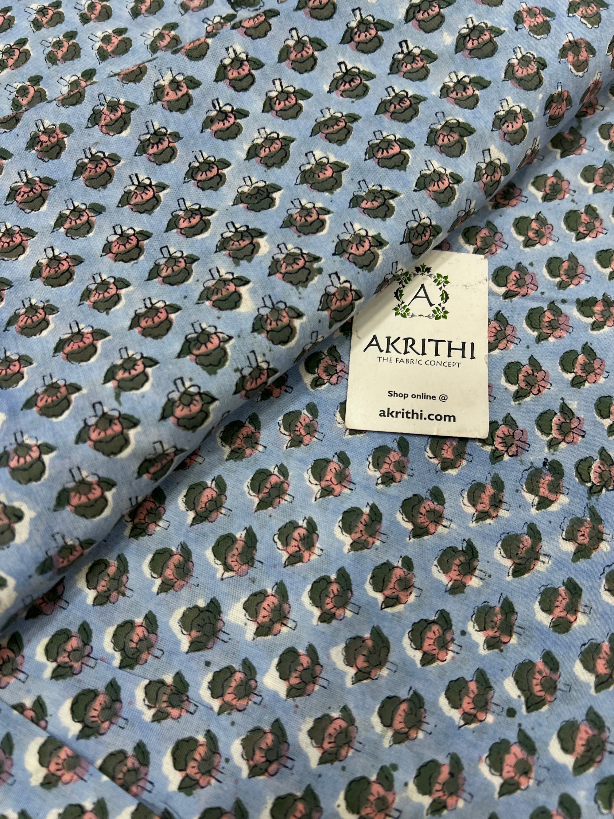 Hand block Printed pure cotton fabric