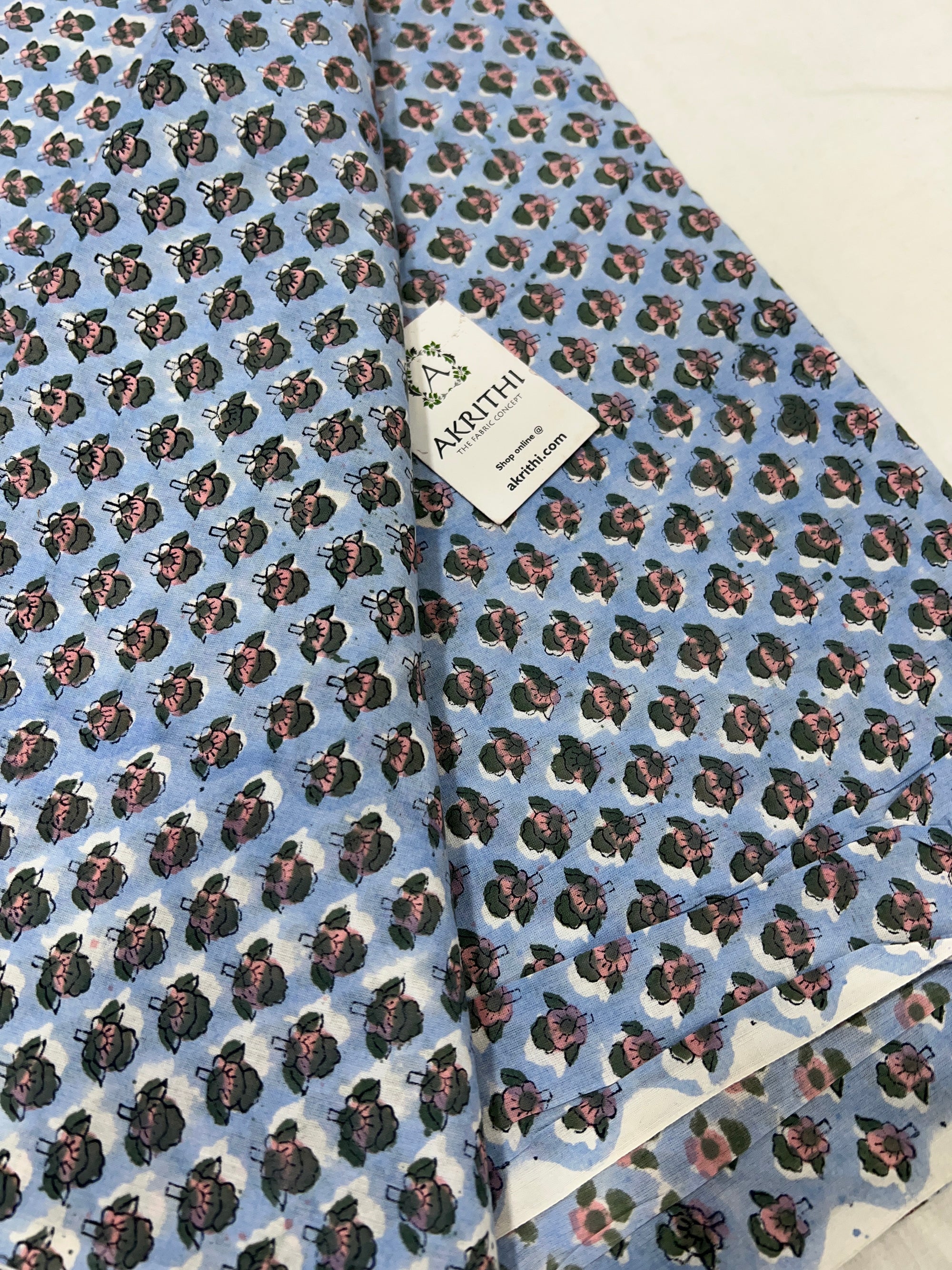 Hand block Printed pure cotton fabric