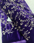 Embroidery on micro velvet fabric