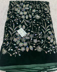 Embroidery on micro velvet fabric