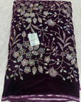 Embroidery on micro velvet fabric
