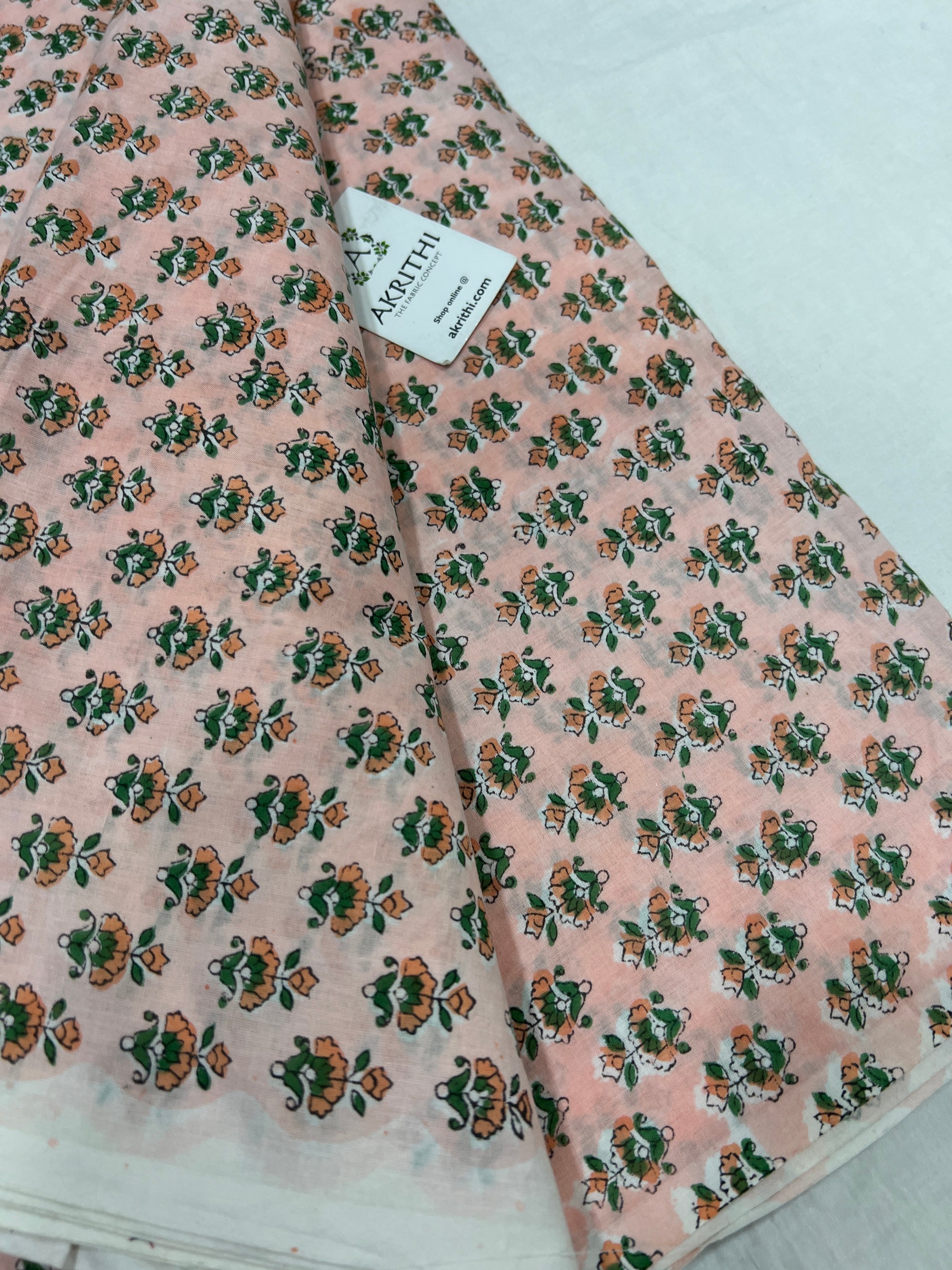 Hand block Printed pure cotton fabric