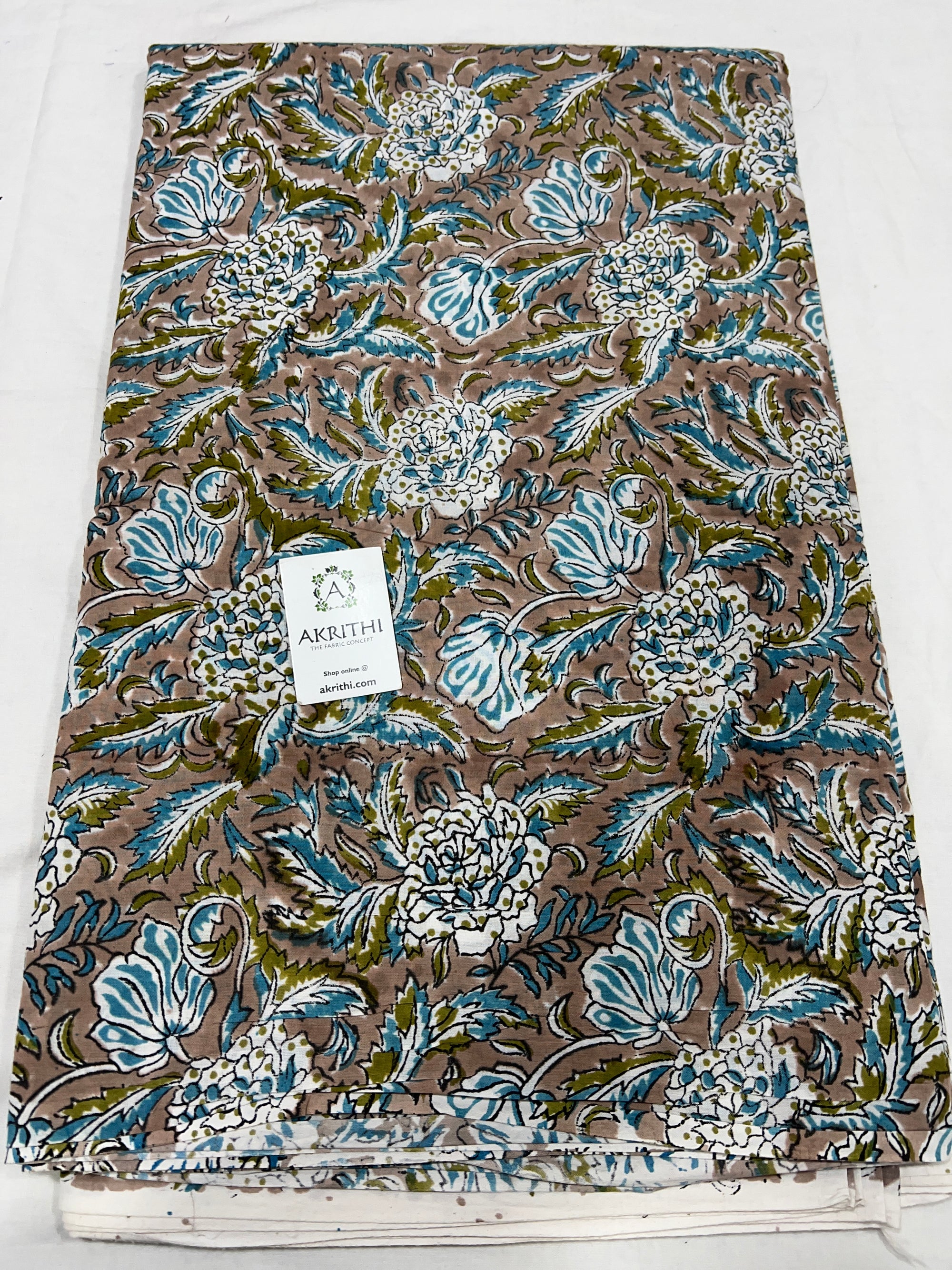 Hand block Printed pure cotton fabric