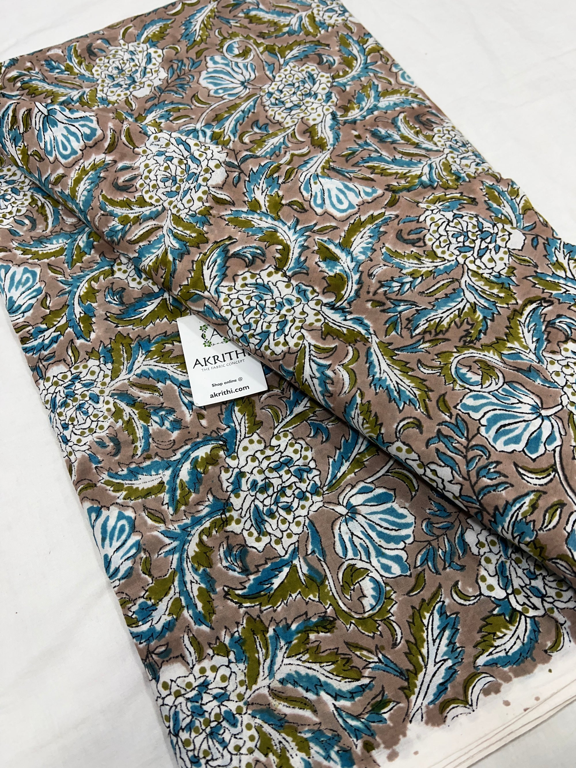 Hand block Printed pure cotton fabric