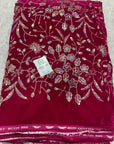 Embroidery on micro velvet fabric