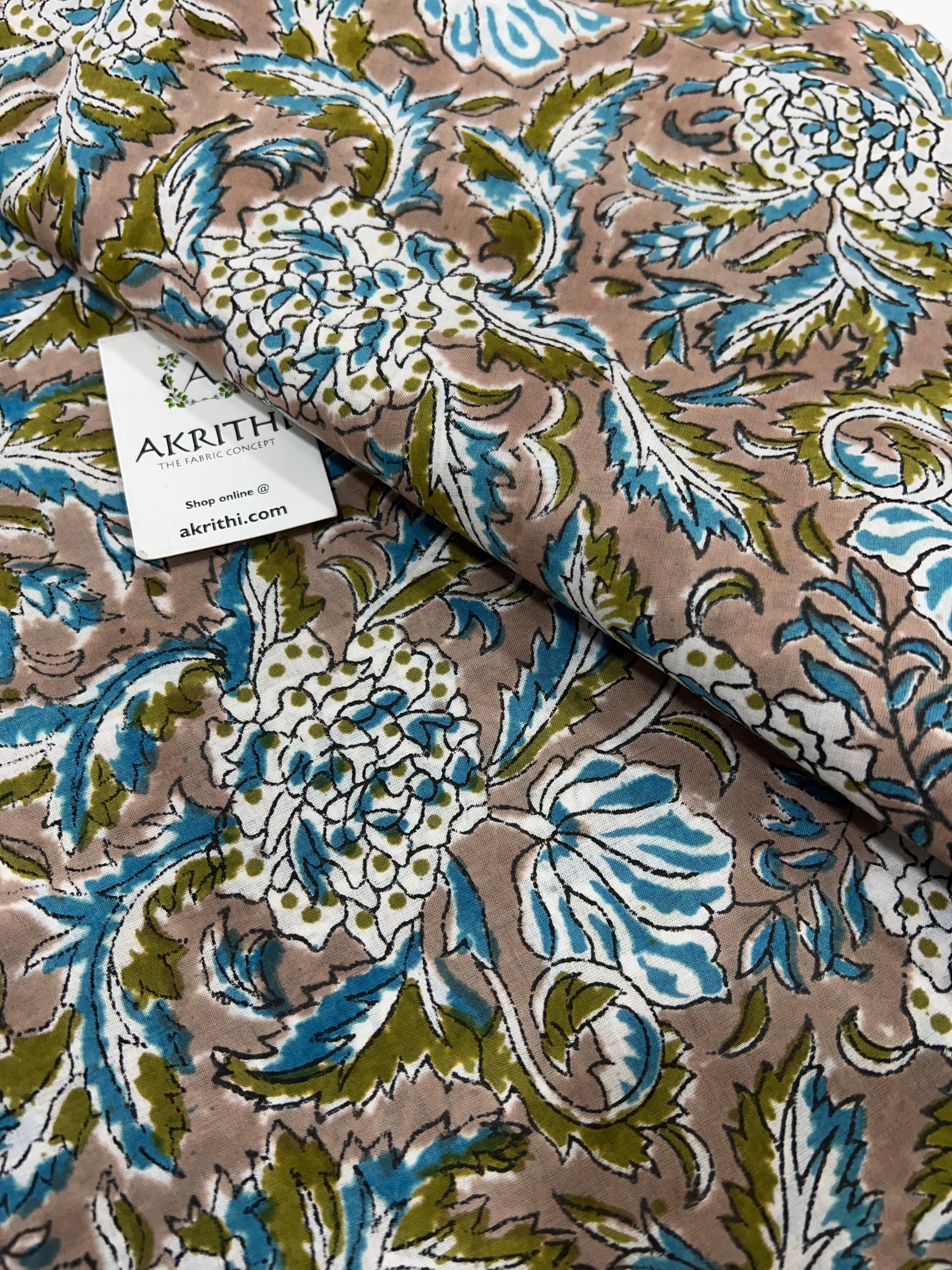 Hand block Printed pure cotton fabric