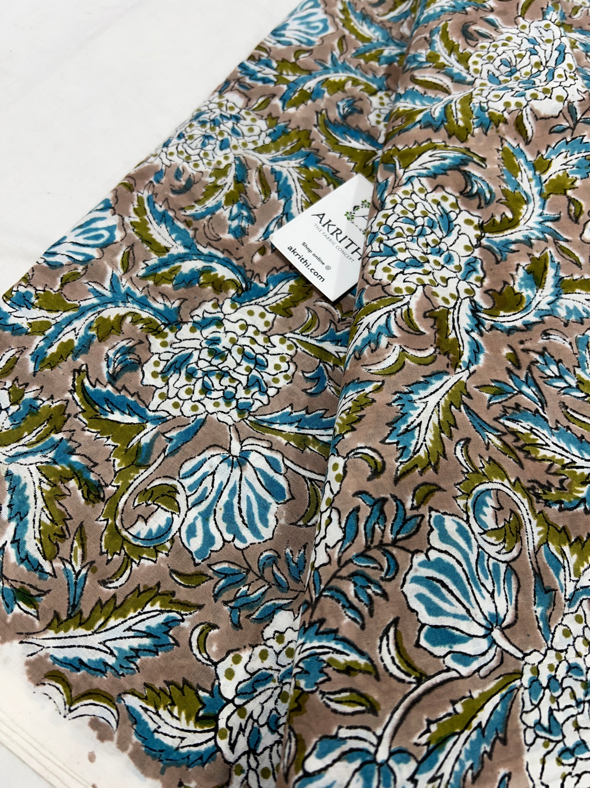 Hand block Printed pure cotton fabric
