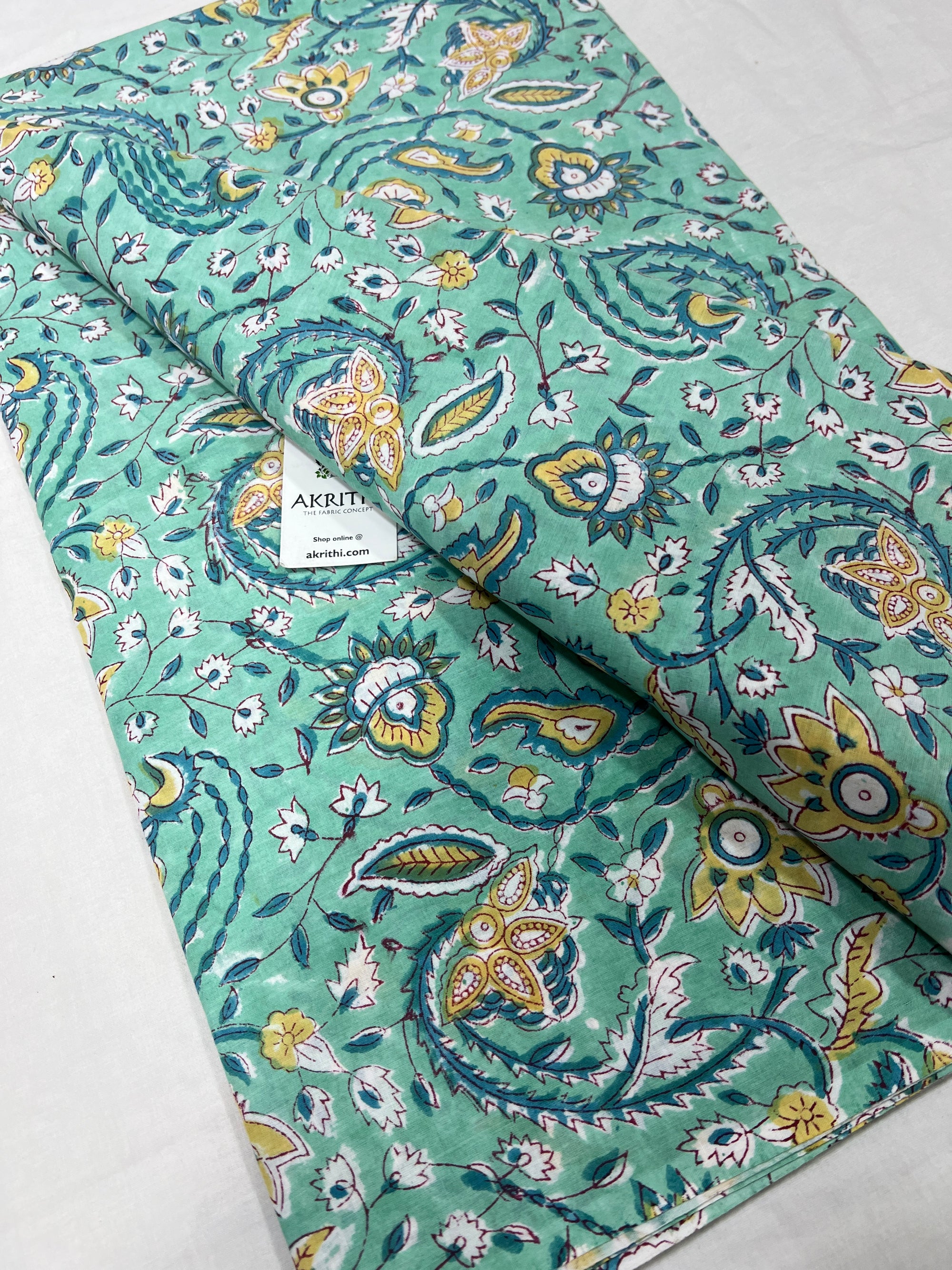 Hand block Printed pure cotton fabric