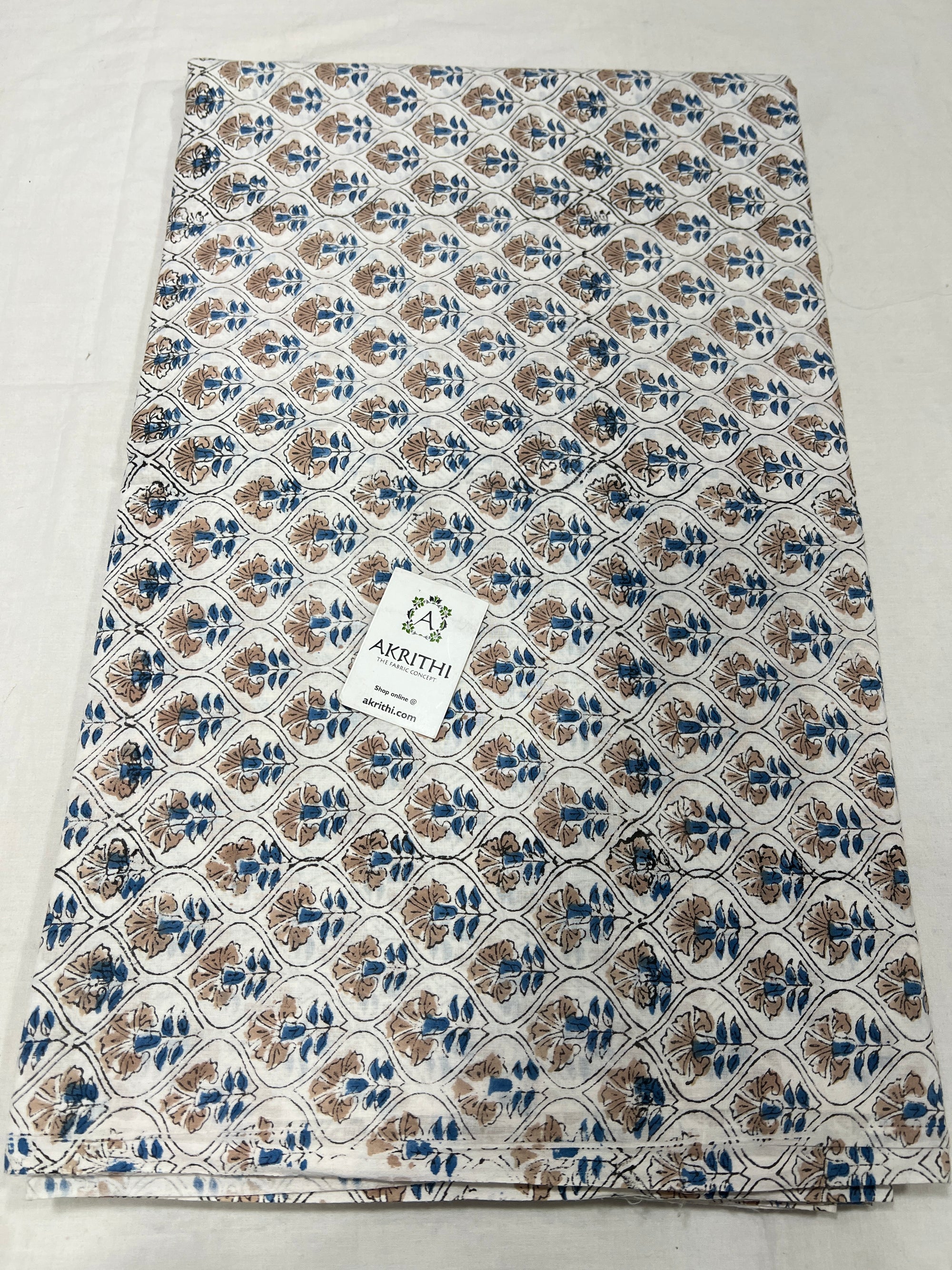 Hand block Printed pure cotton fabric