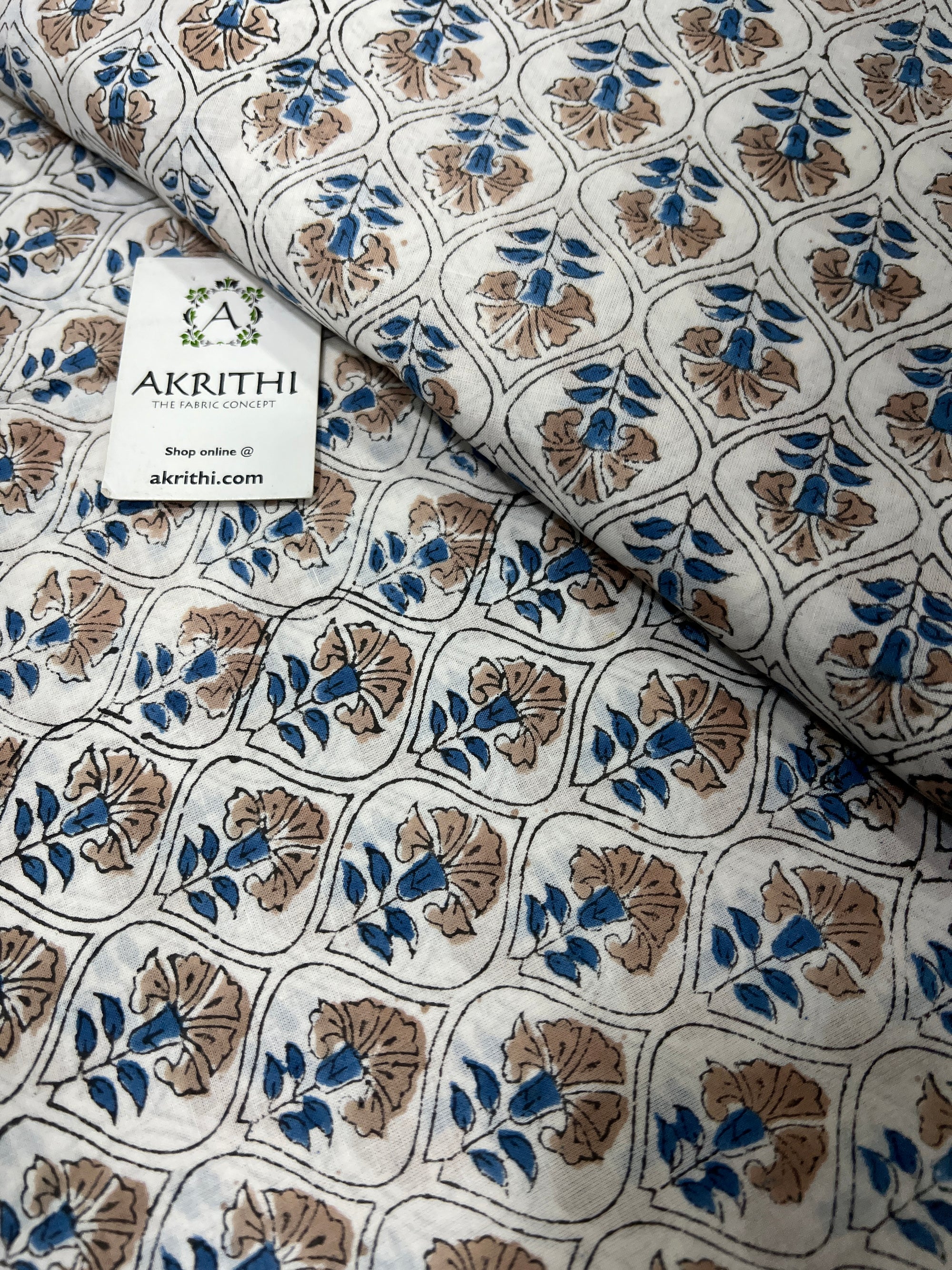 Hand block Printed pure cotton fabric