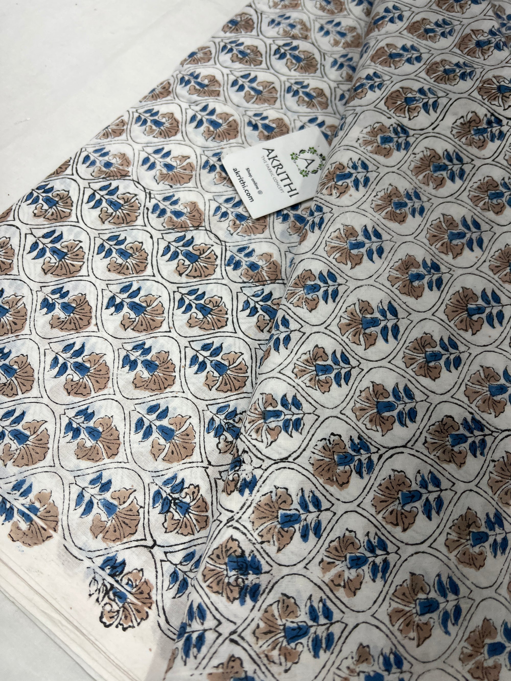 Hand block Printed pure cotton fabric