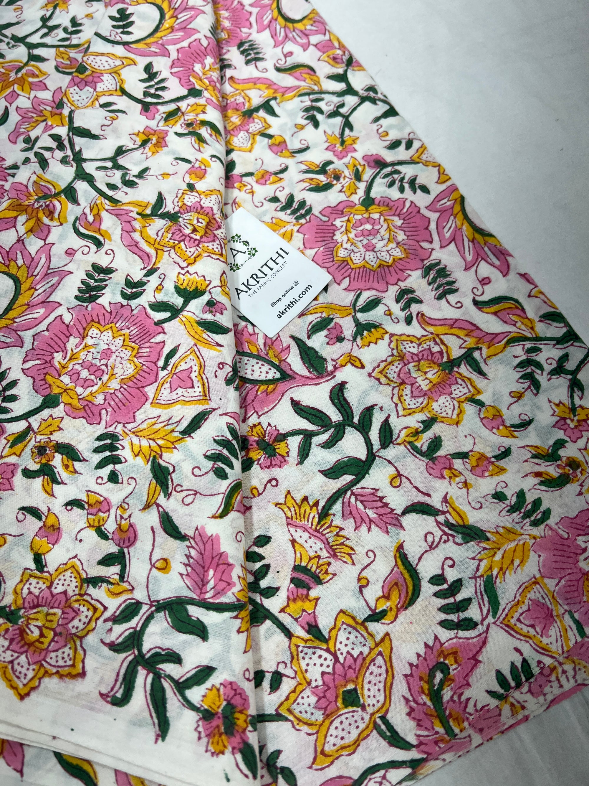 Hand block Printed pure cotton fabric