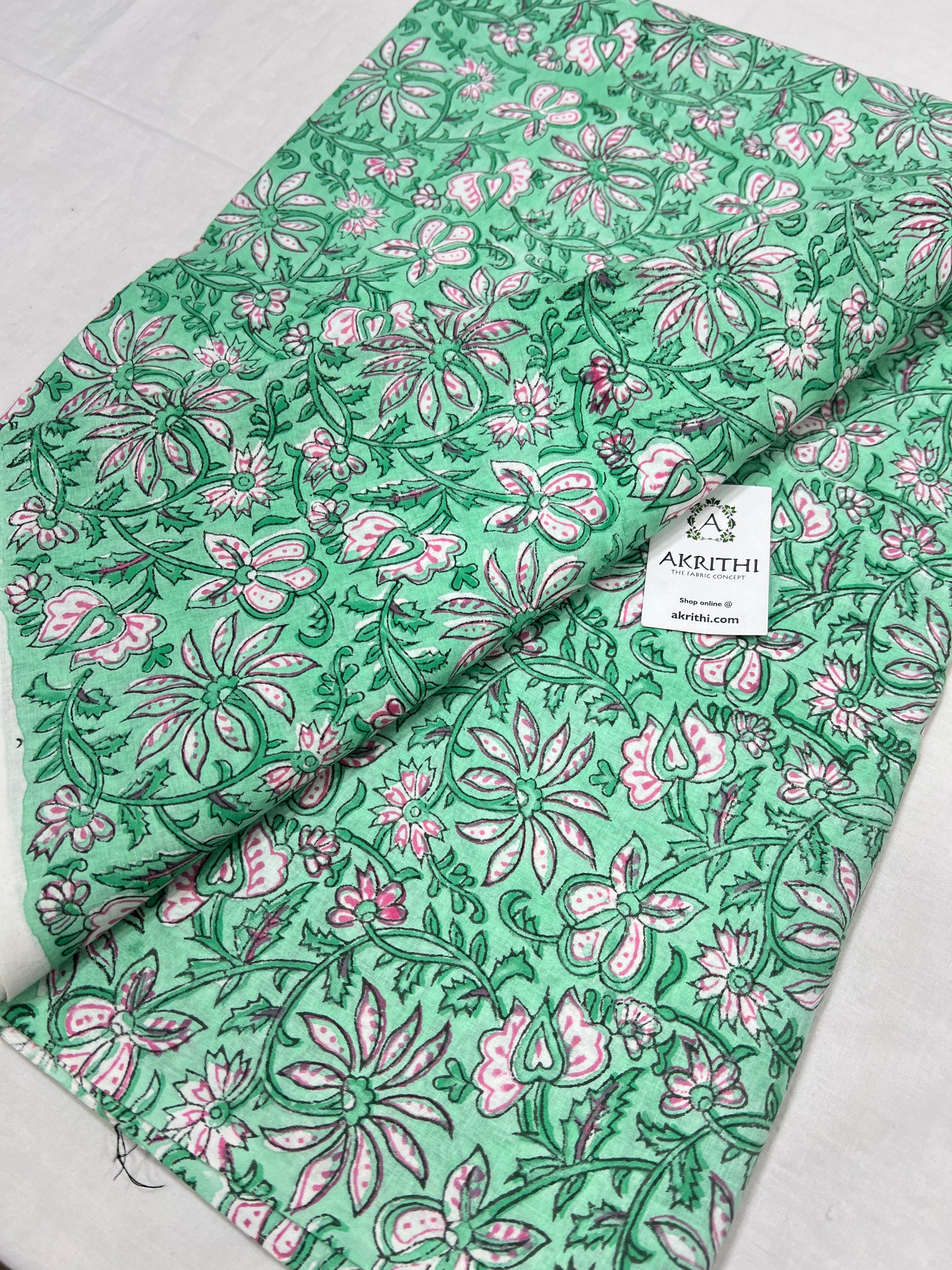 Hand block Printed pure cotton fabric