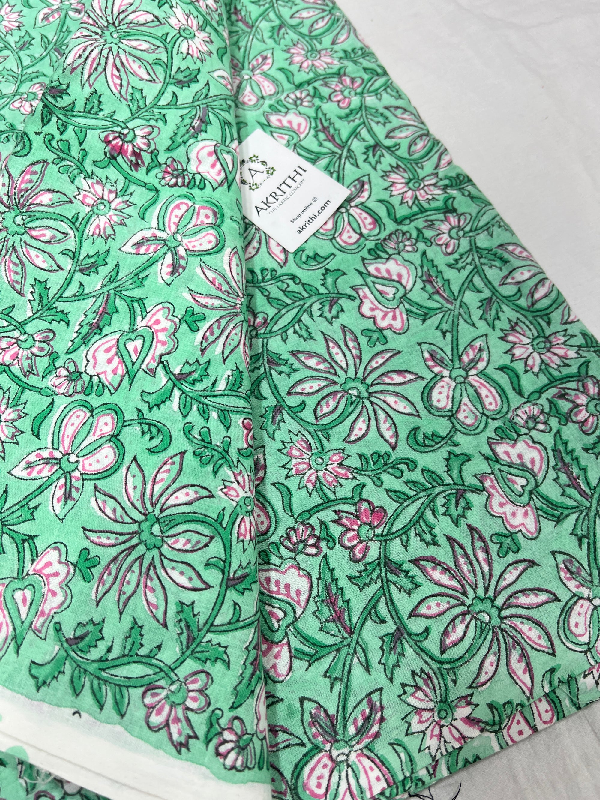 Hand block Printed pure cotton fabric