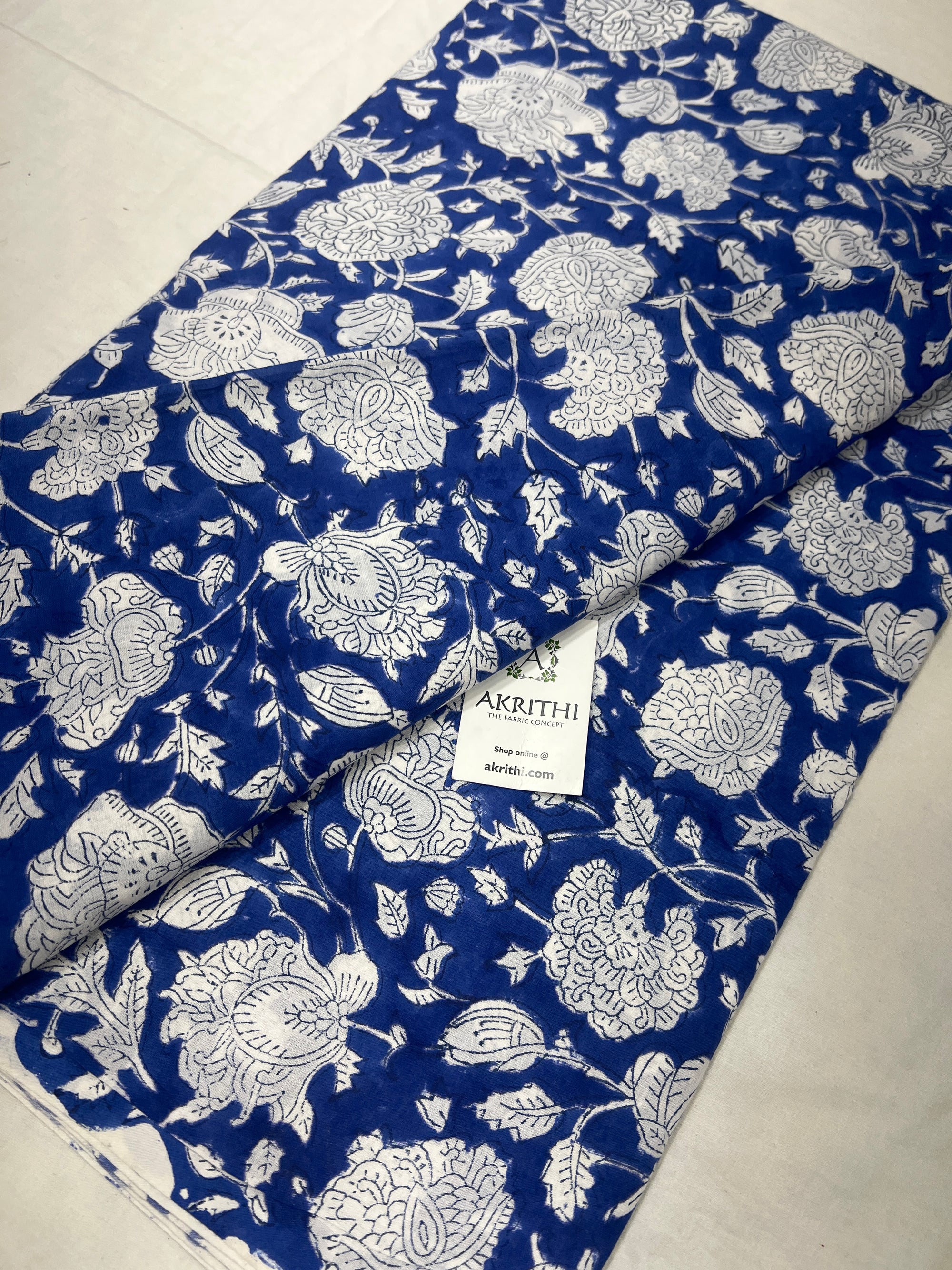 Hand block Printed pure cotton fabric