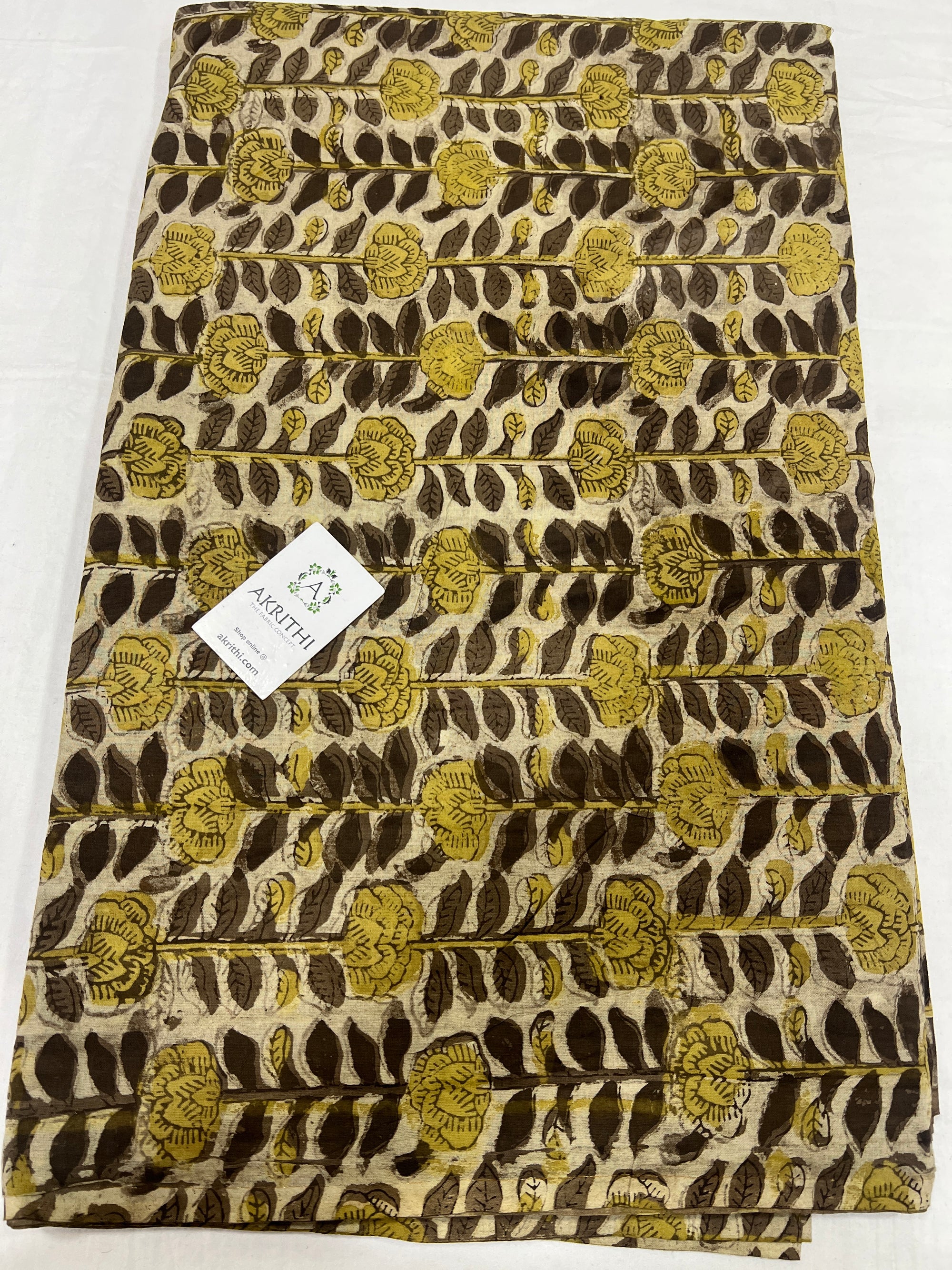 Hand block printed pure cotton fabric