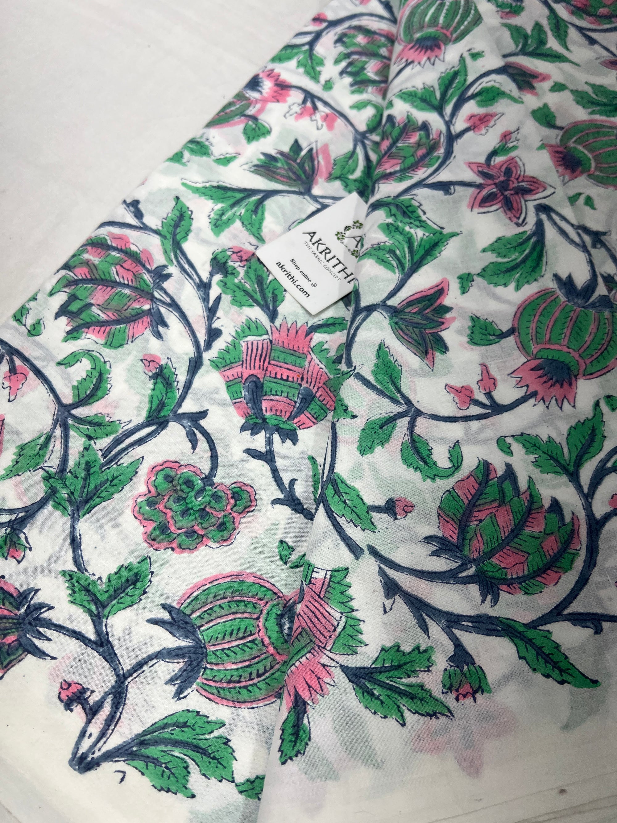 Hand block Printed pure cotton fabric