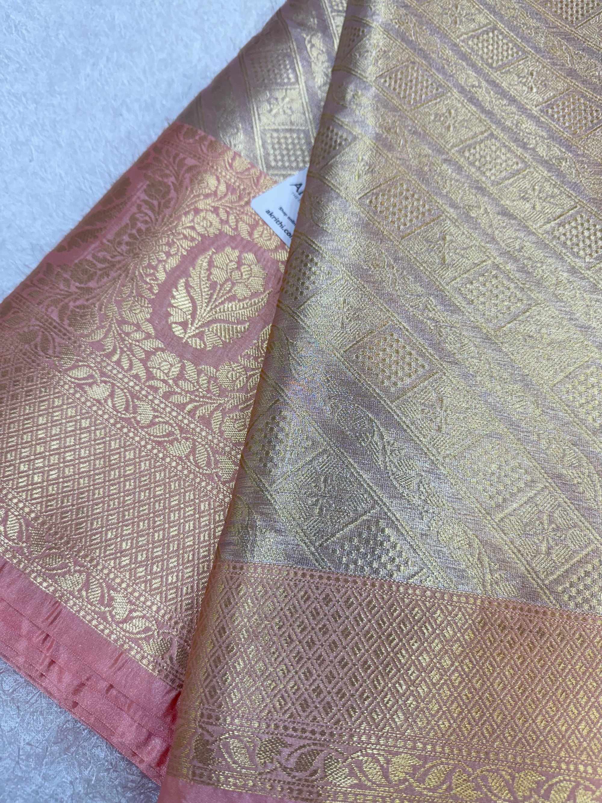 Pure Banarasi brocade fabric with border