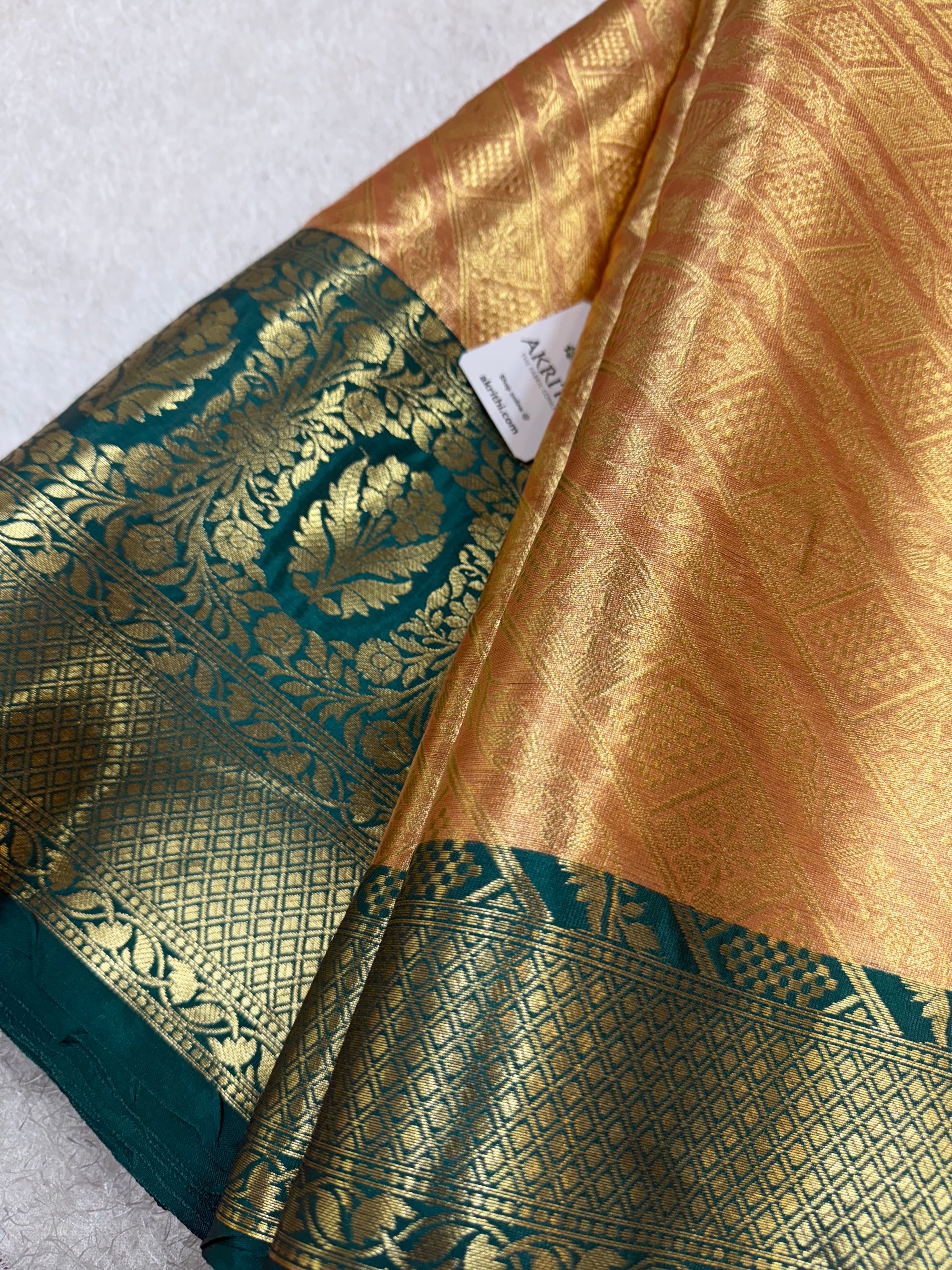 Pure Banarasi brocade fabric with border