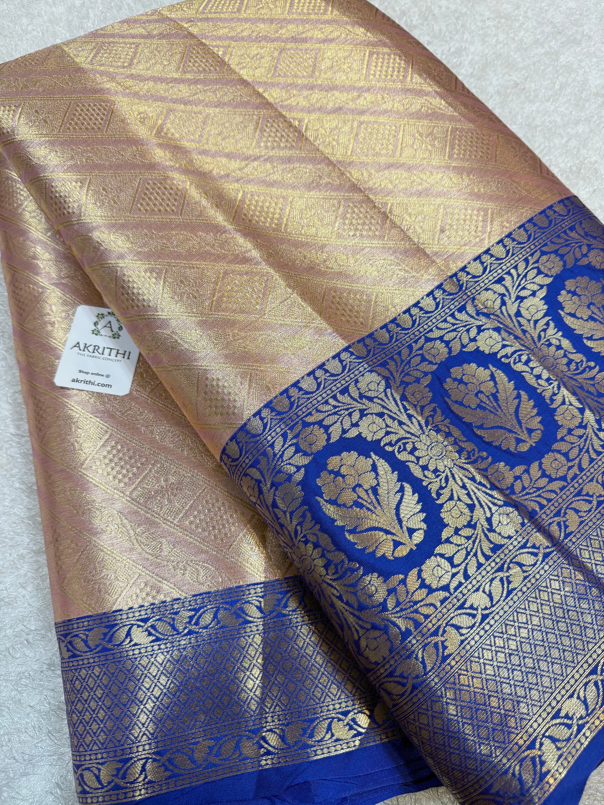 Pure Banarasi brocade fabric with border