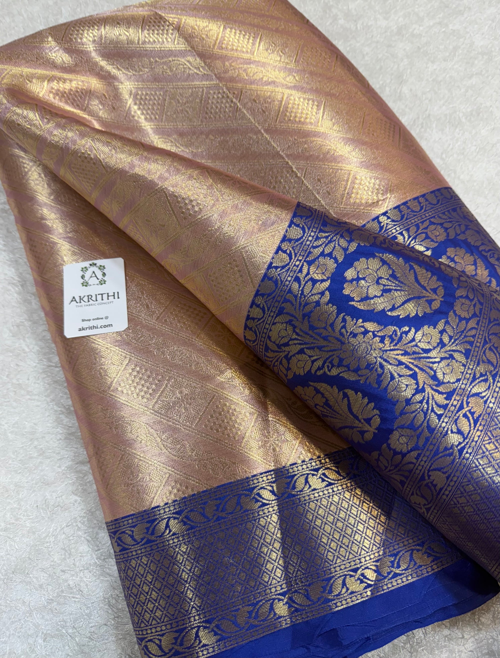 Pure Banarasi brocade fabric with border