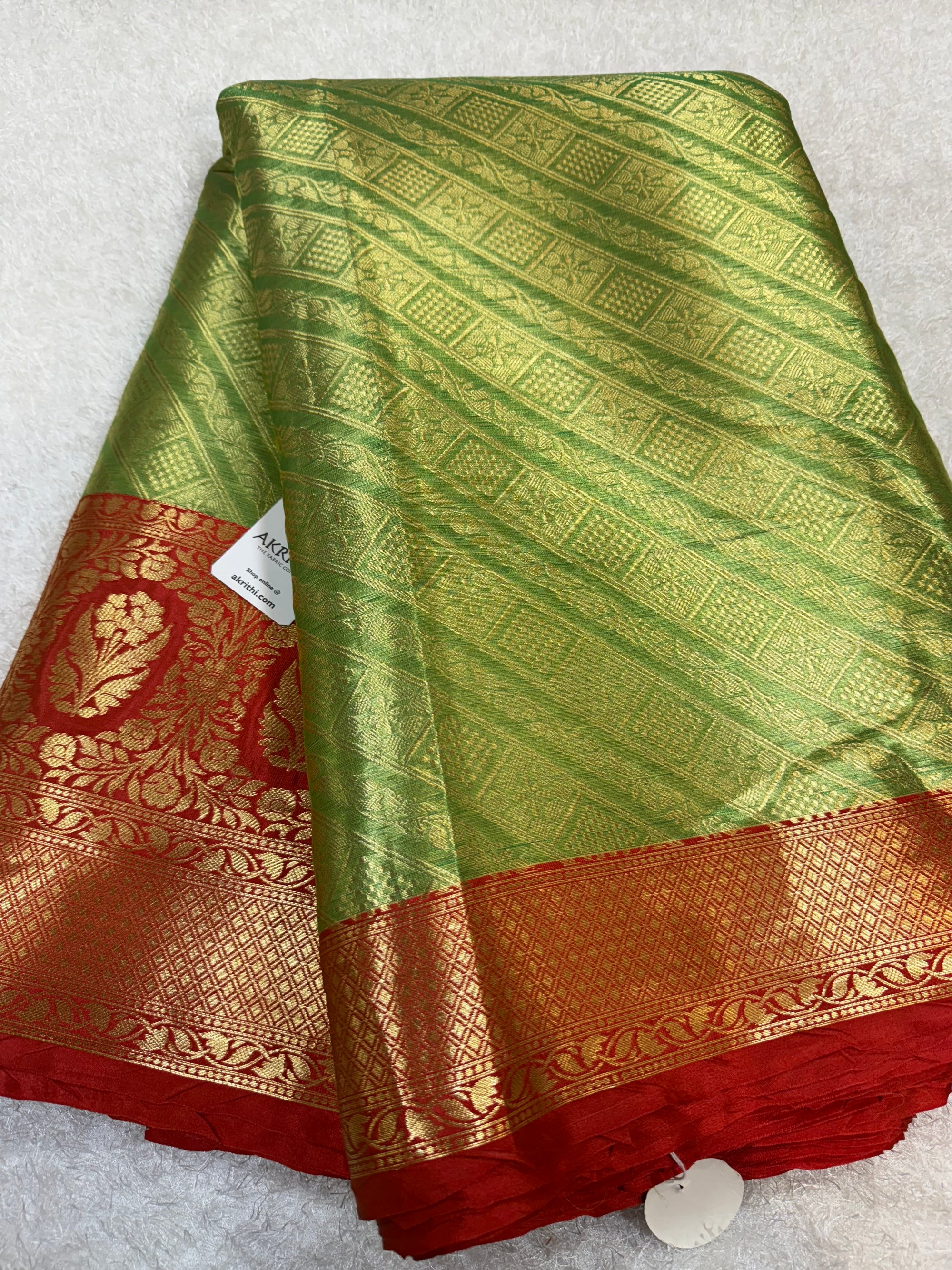 Pure Banarasi brocade fabric with border