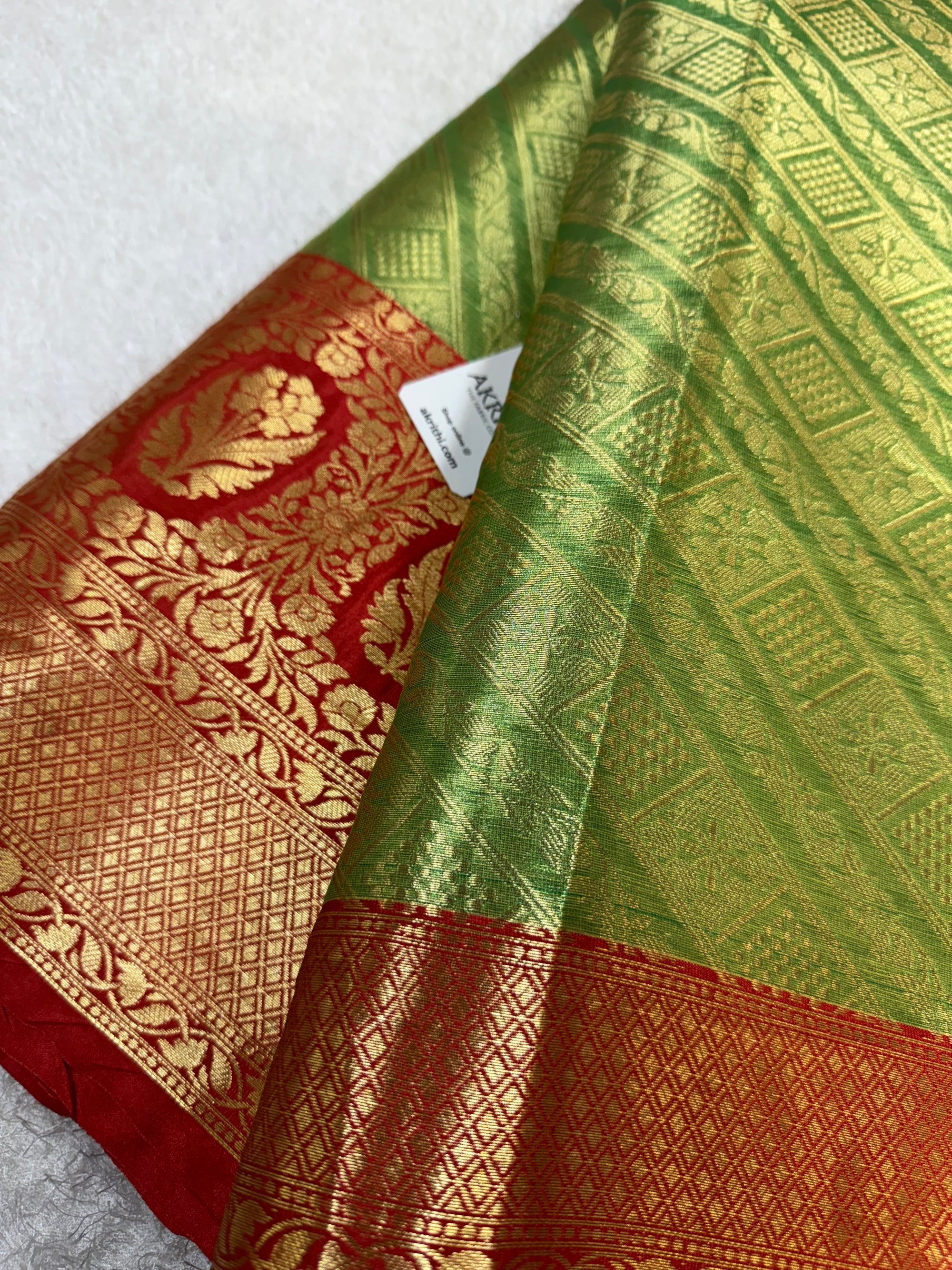 Pure Banarasi brocade fabric with border